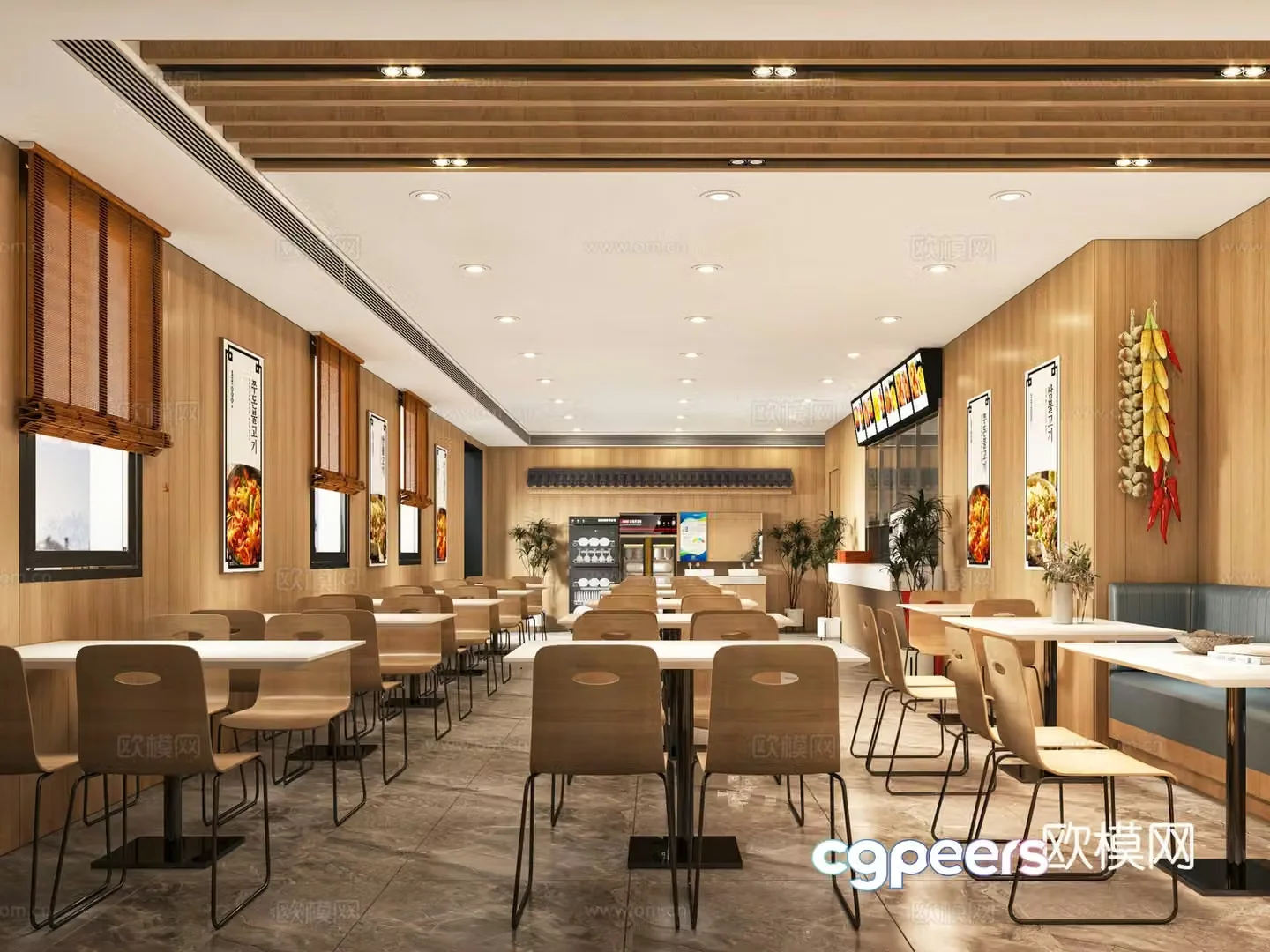Korean senior canteen 3D model