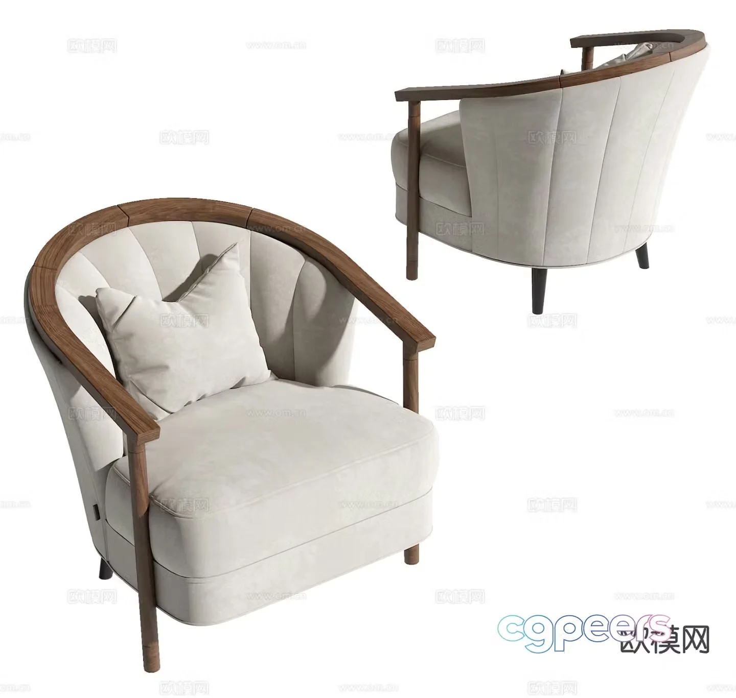 Nordic sofa chair leisure chair 3d model