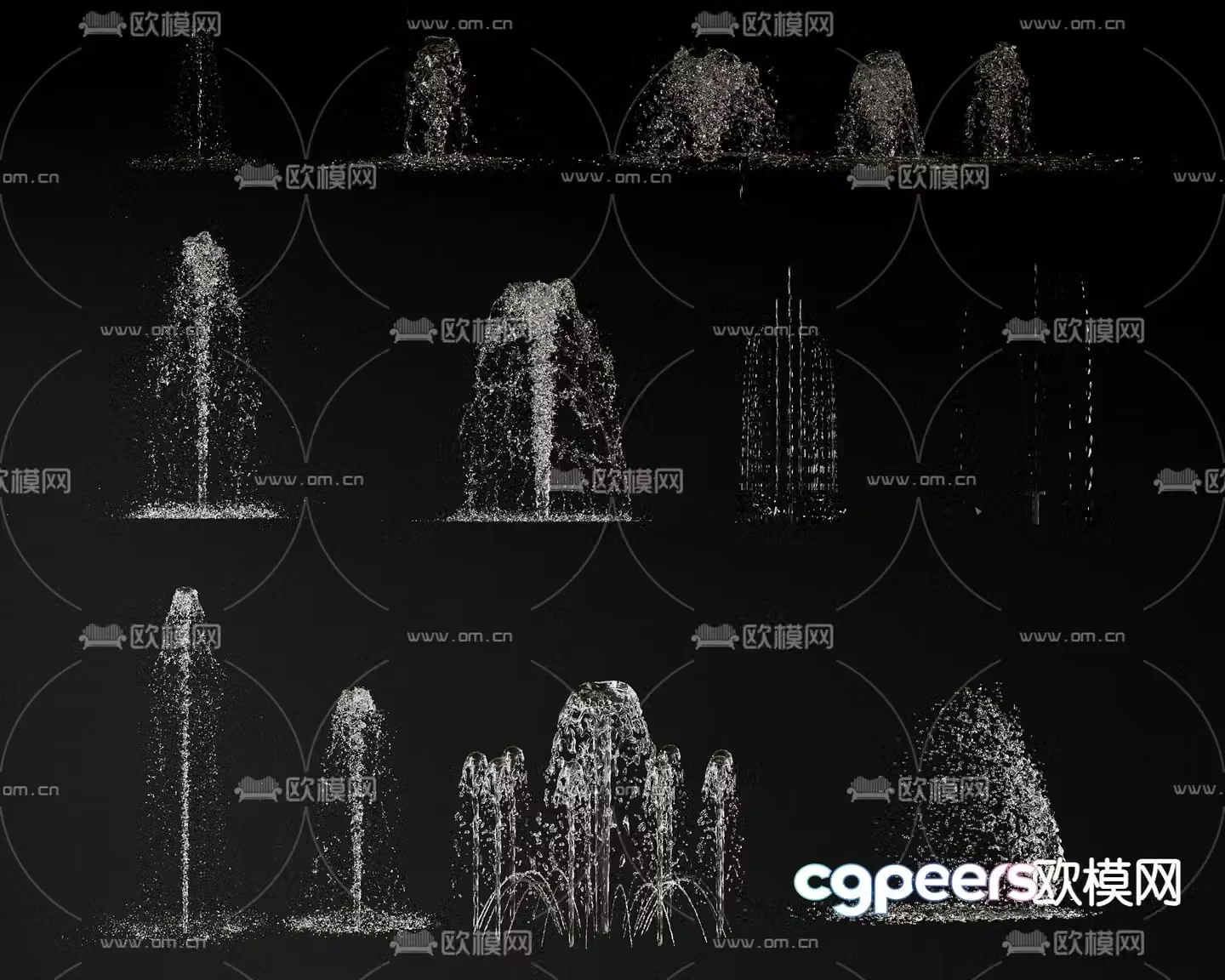 fountain flowing water falling water 3d model