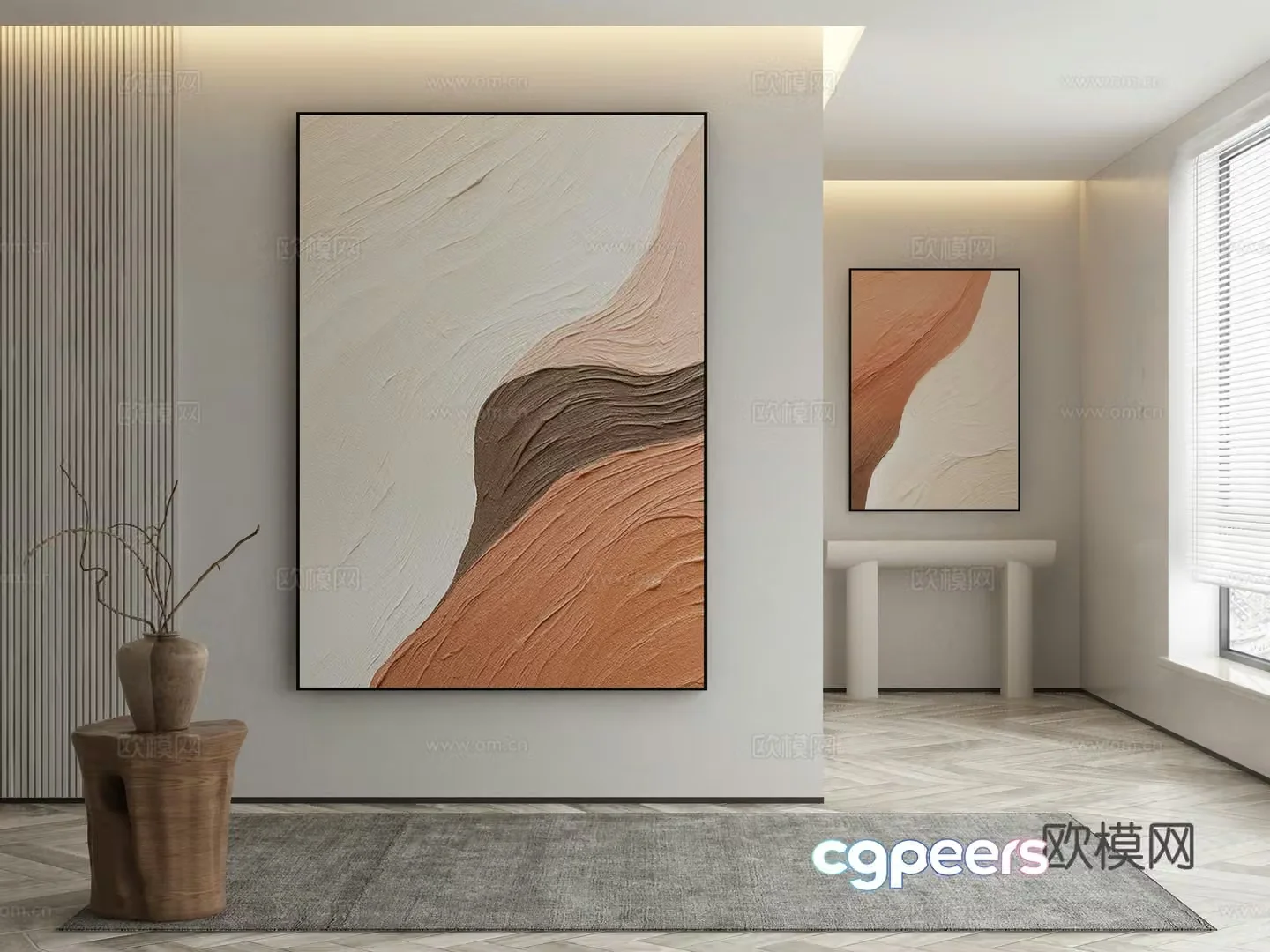 Wabi-sabi painting texture painting decorative painting 3d model