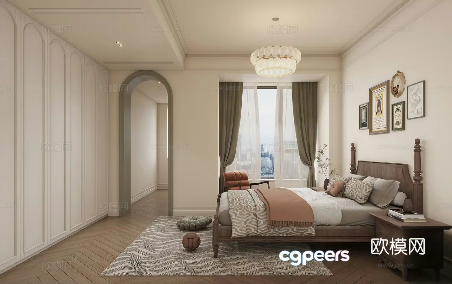 American bedroom 3d model