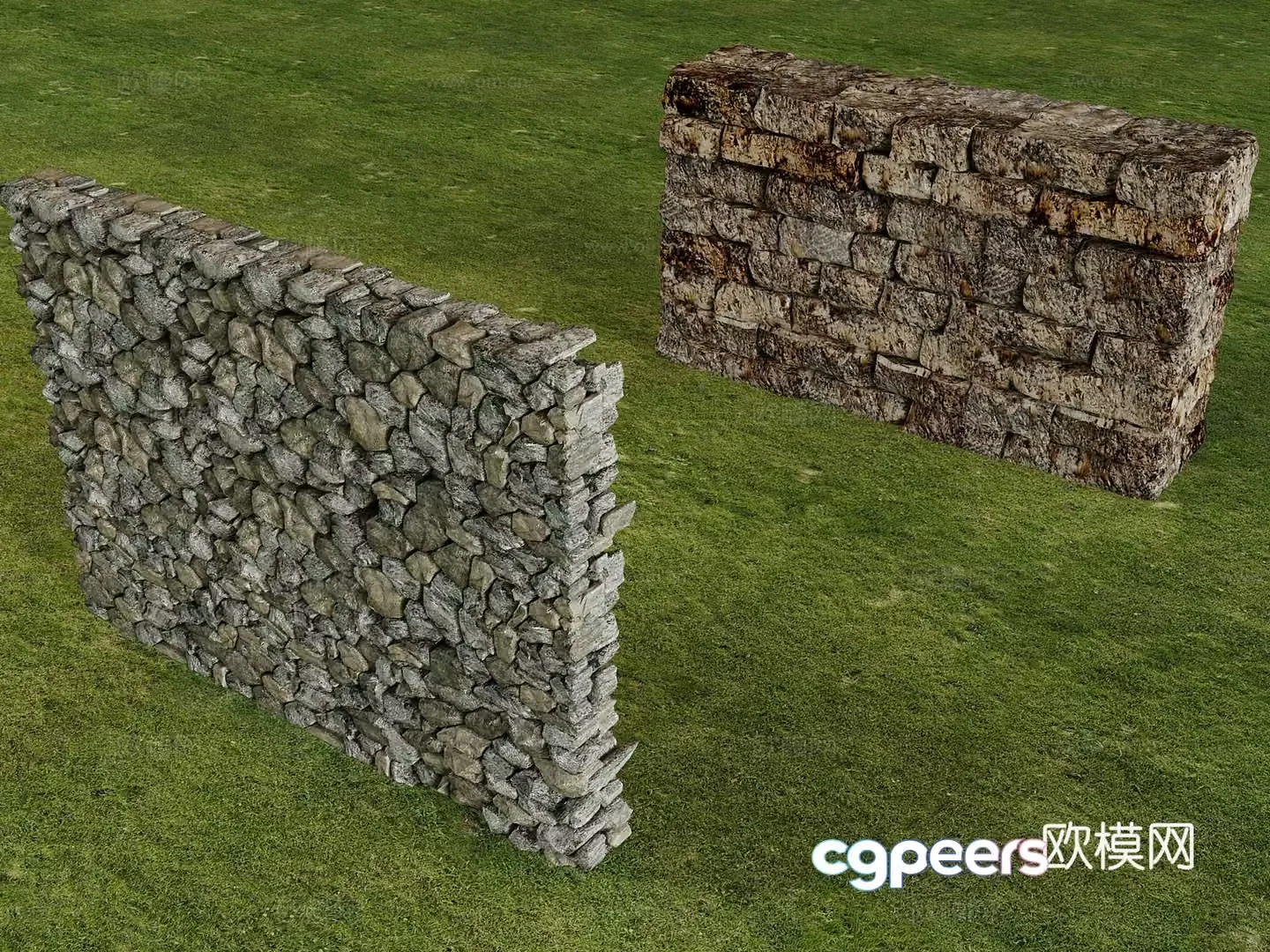 Stone wall stone wall landscape wall courtyard rural fence stone slab wall 3d model