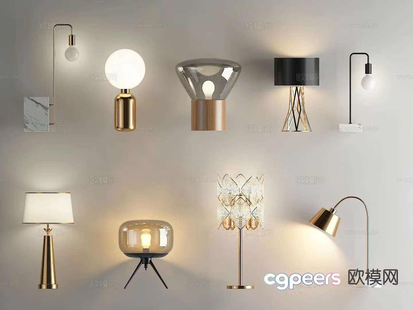 Light luxury desk lamp glass desk lamp 3d model