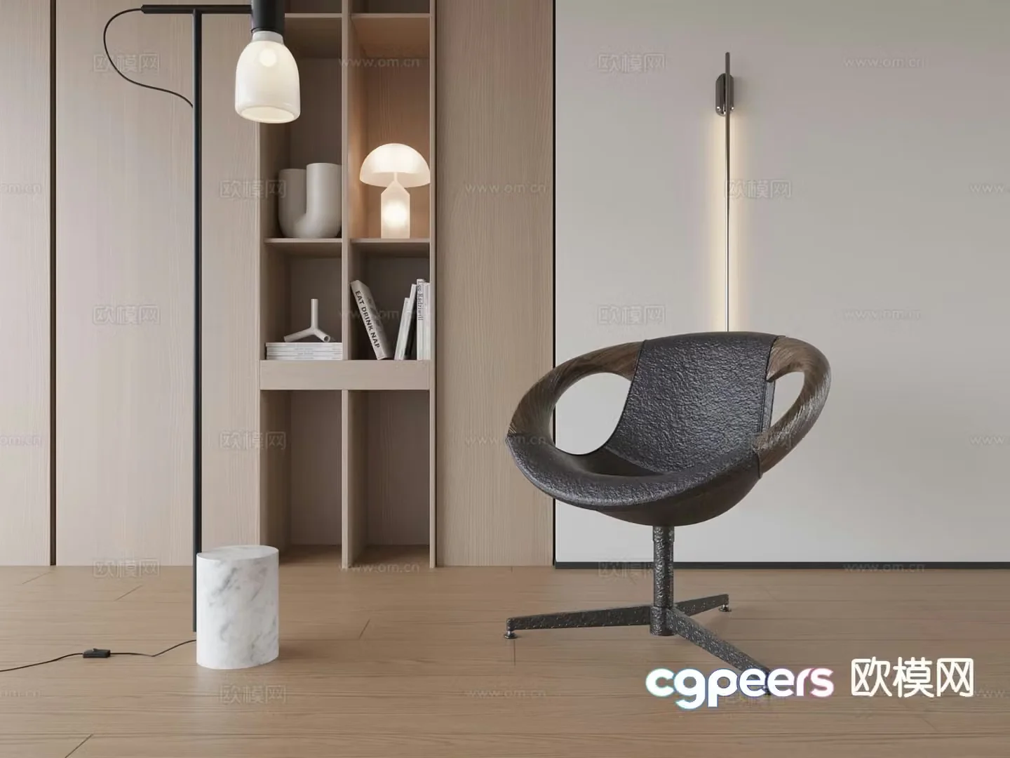 Modern single chair chair leisure chair 3d model