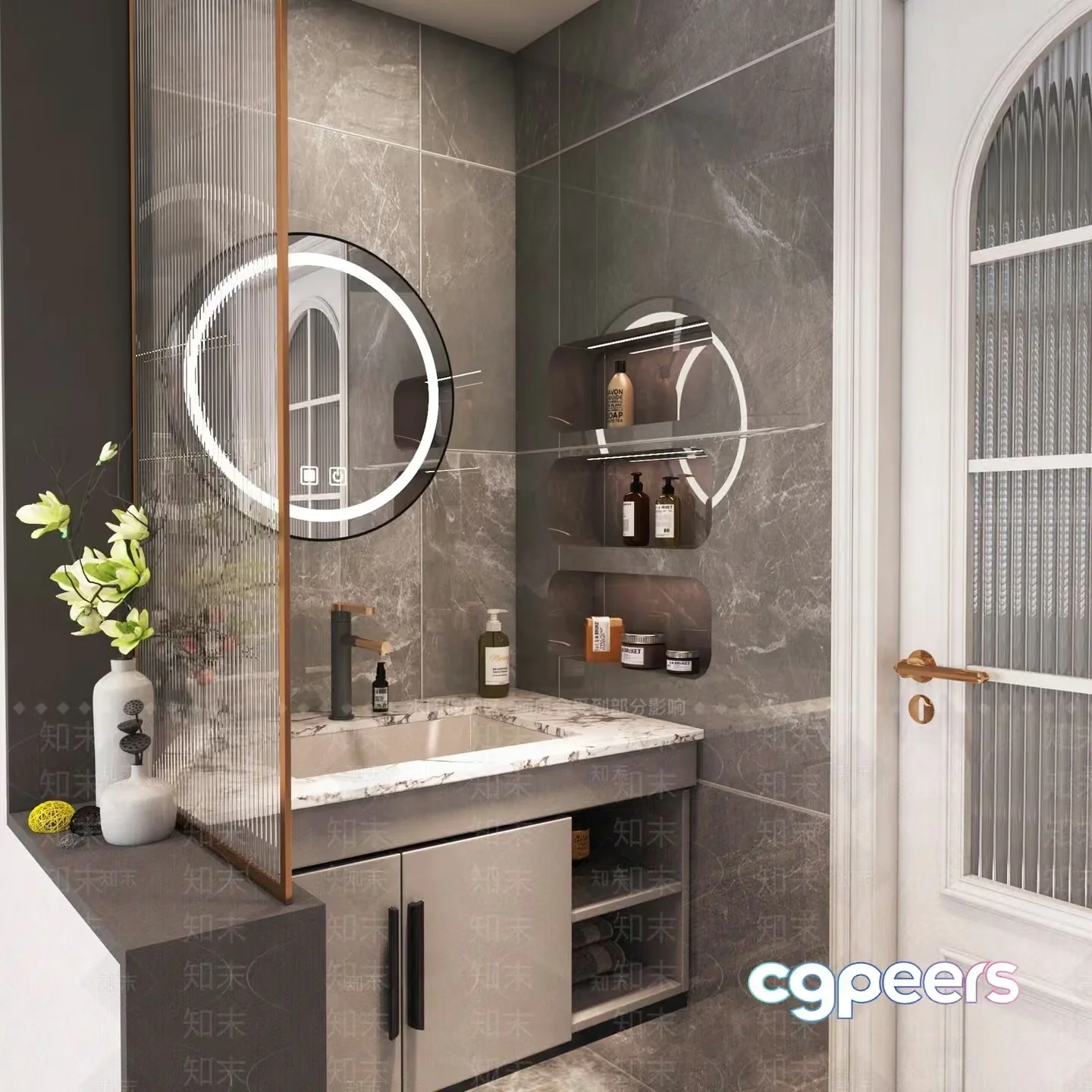 A Modern Bathroom 3D Model – 2898 – VRAY Render