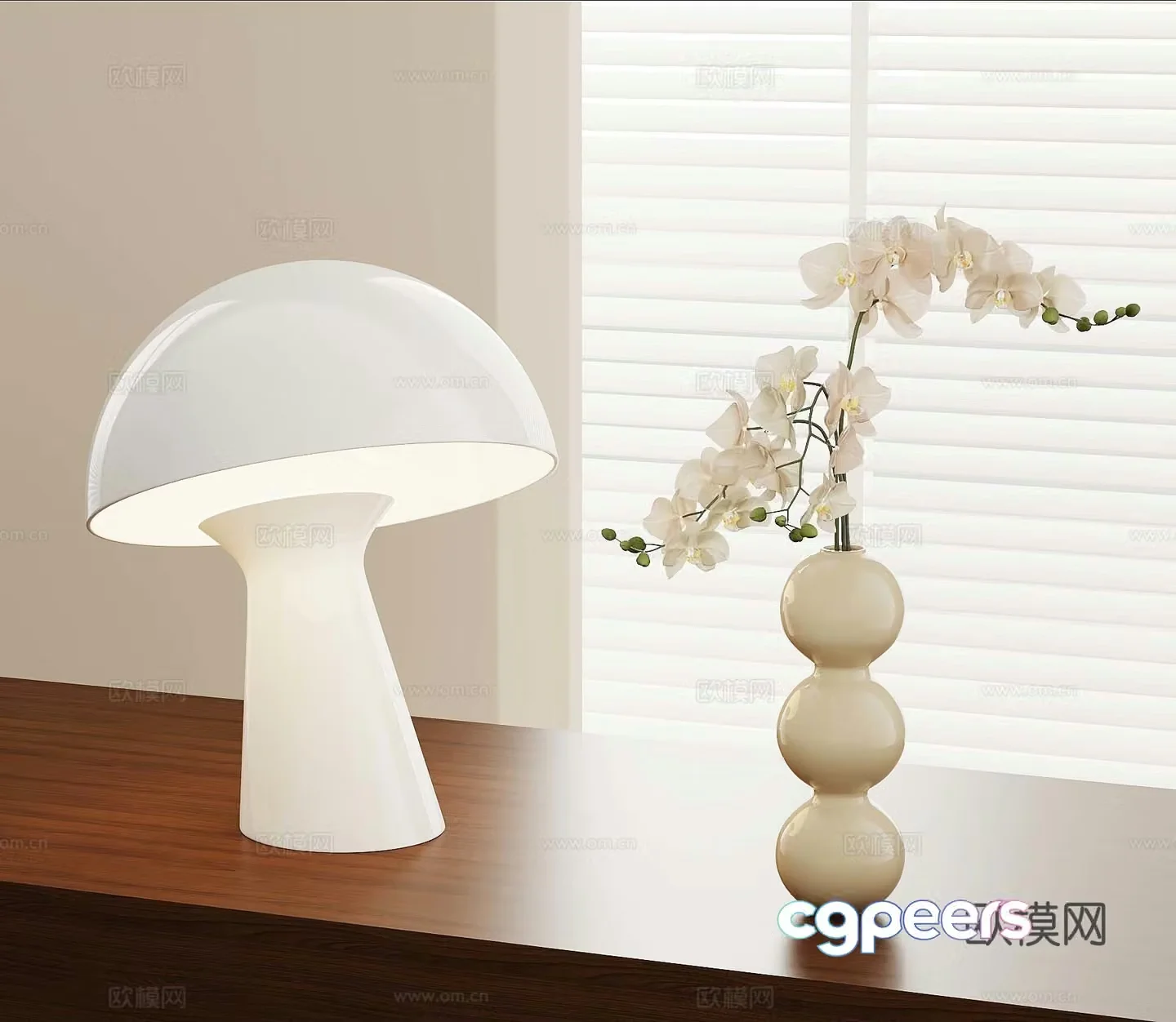 Modern desk lamp vase 3d model