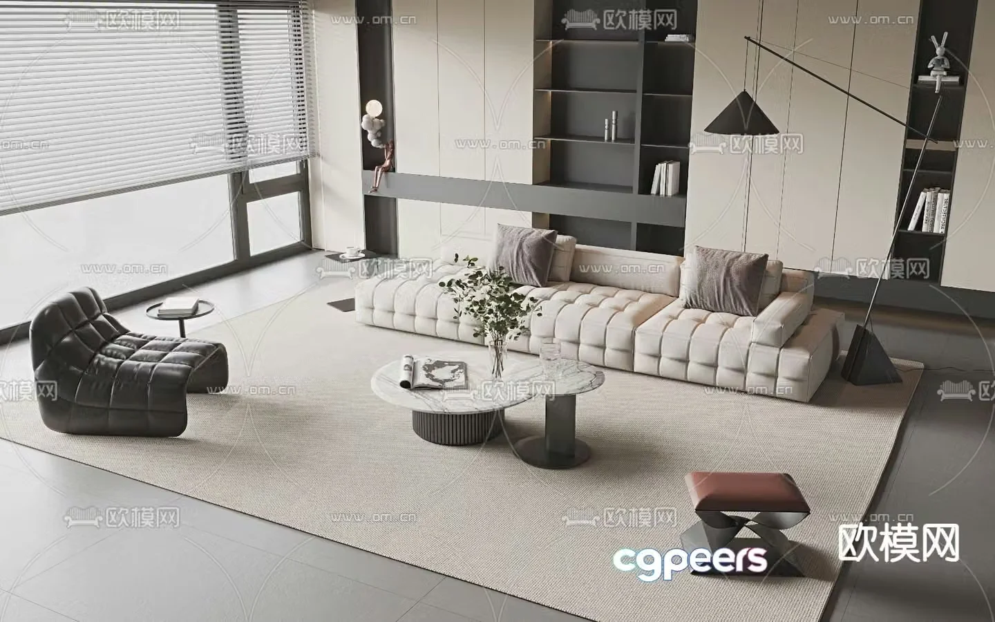 Modern sectional sofa 3d model