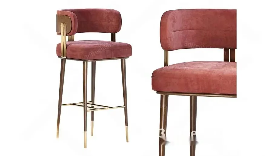 Modern Pink Barstools 3D Model – 18697 – VRAY Render