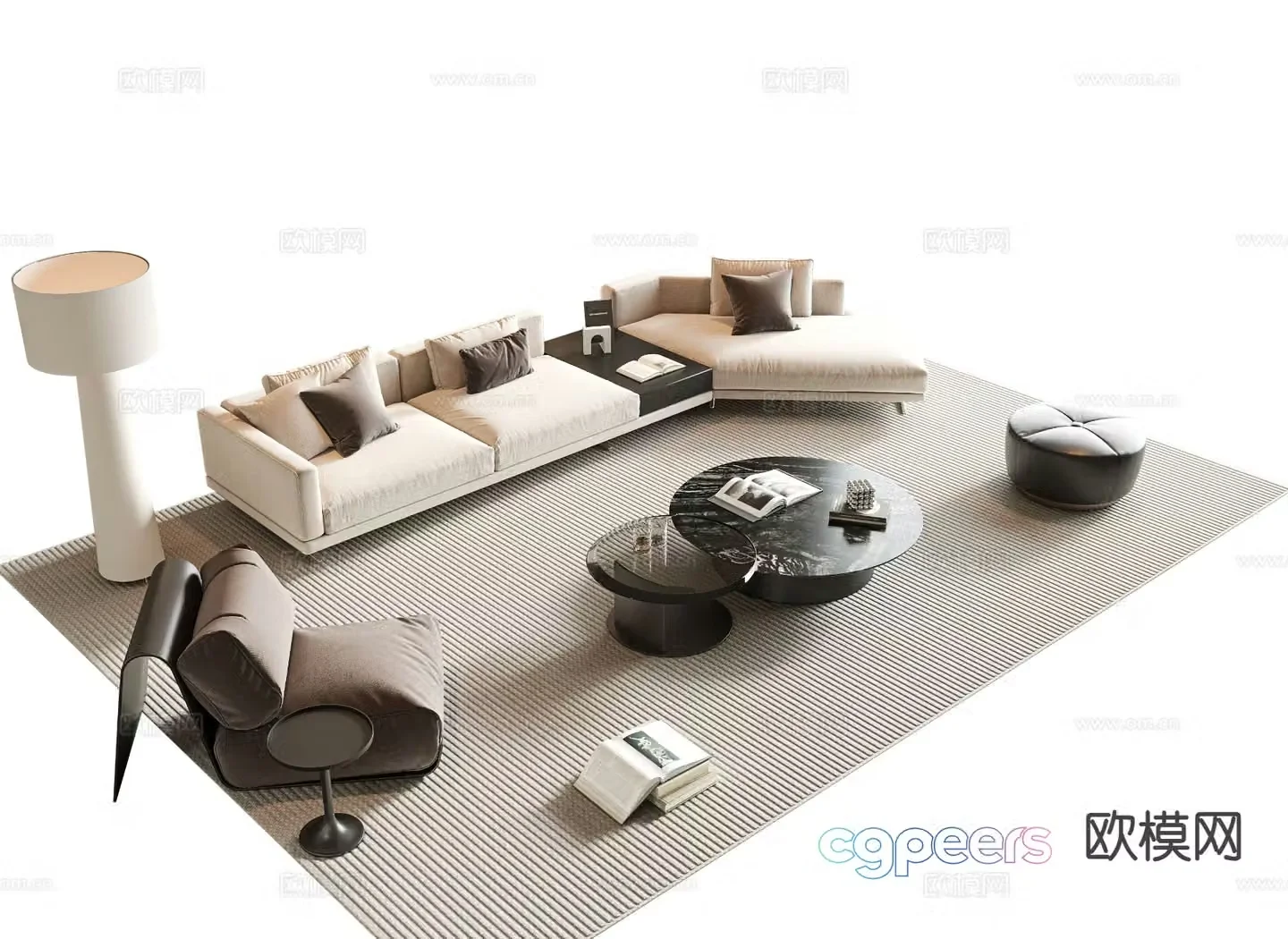 Italian sectional sofa 3d model