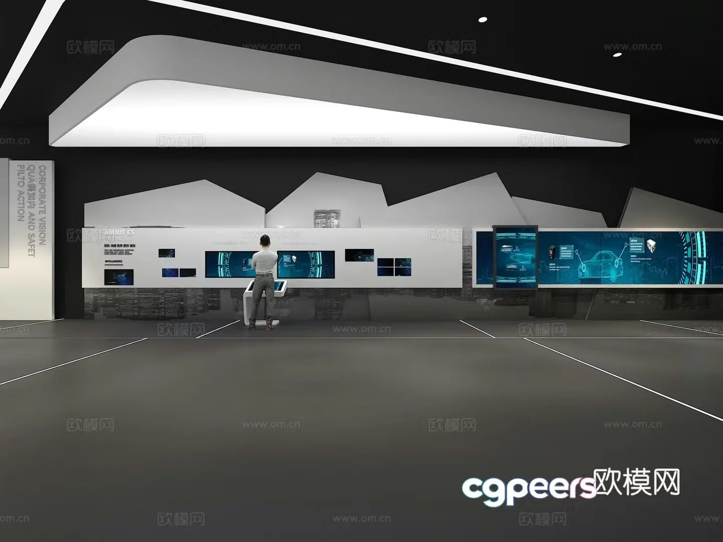 Cultural wall Corporate culture wall Display wall Sliding screen Exhibition hall Campus culture Corridor 3D model