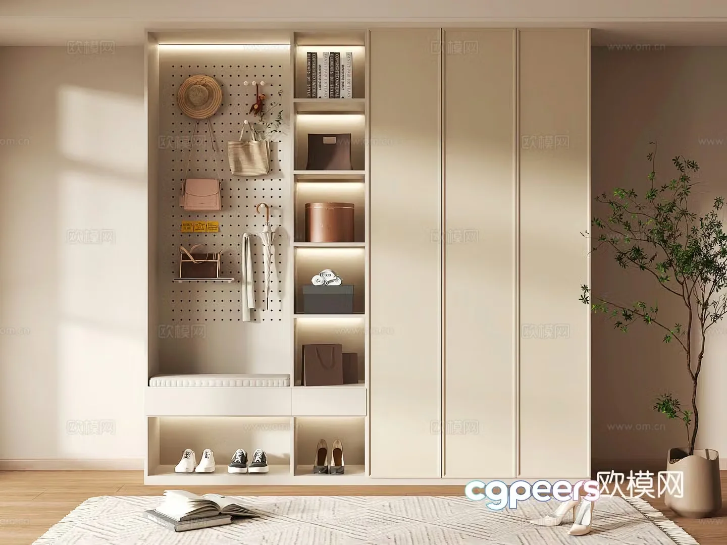 Shoe cabinet design shoe cabinet partition shoe cabinet porch shoe cabinet shoe cabinet rendering 3D model