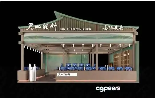 A Model Of A Building With Chinese Characters 3D Model – 3541 – VRAY Render