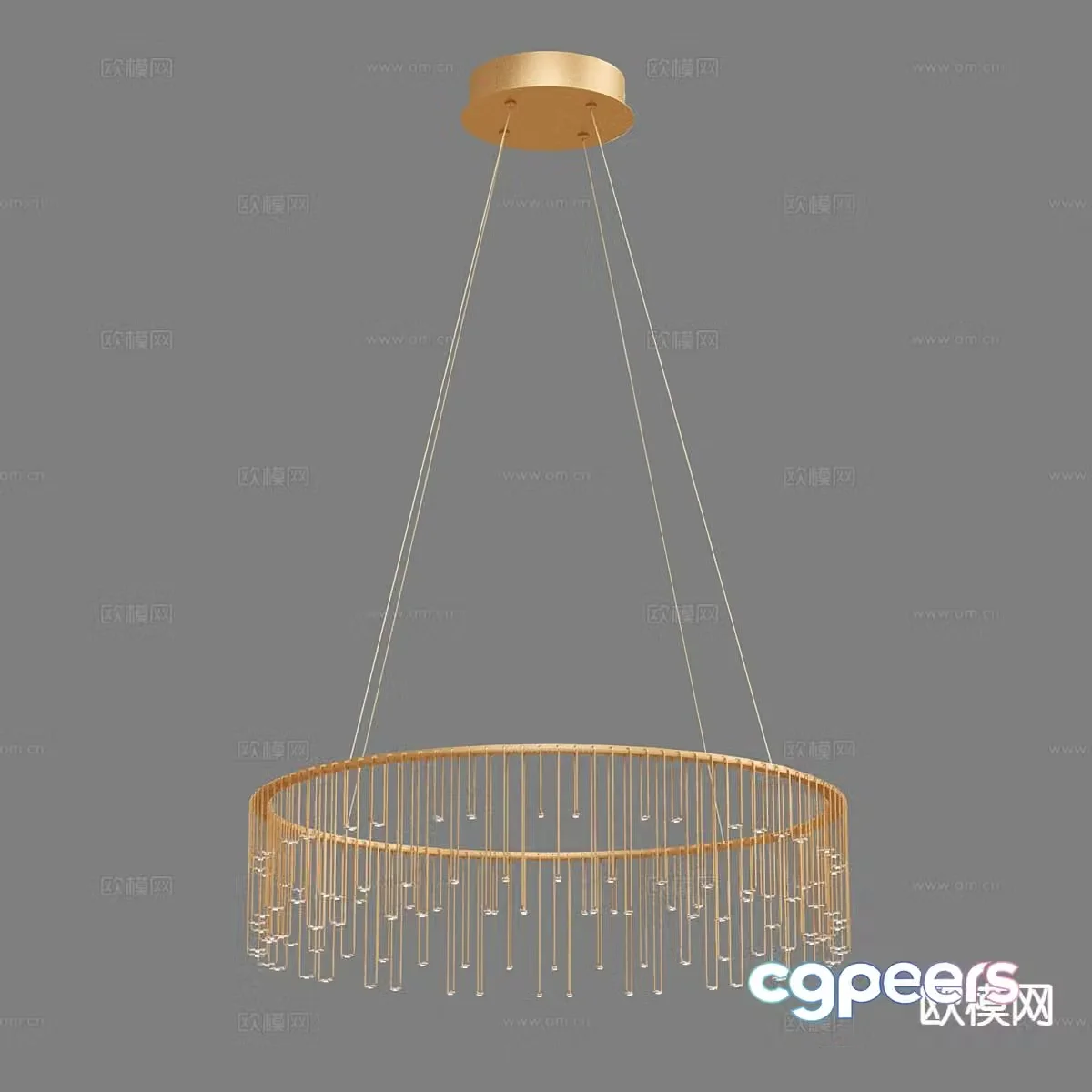 Light luxury chandelier hall chandelier 3d model