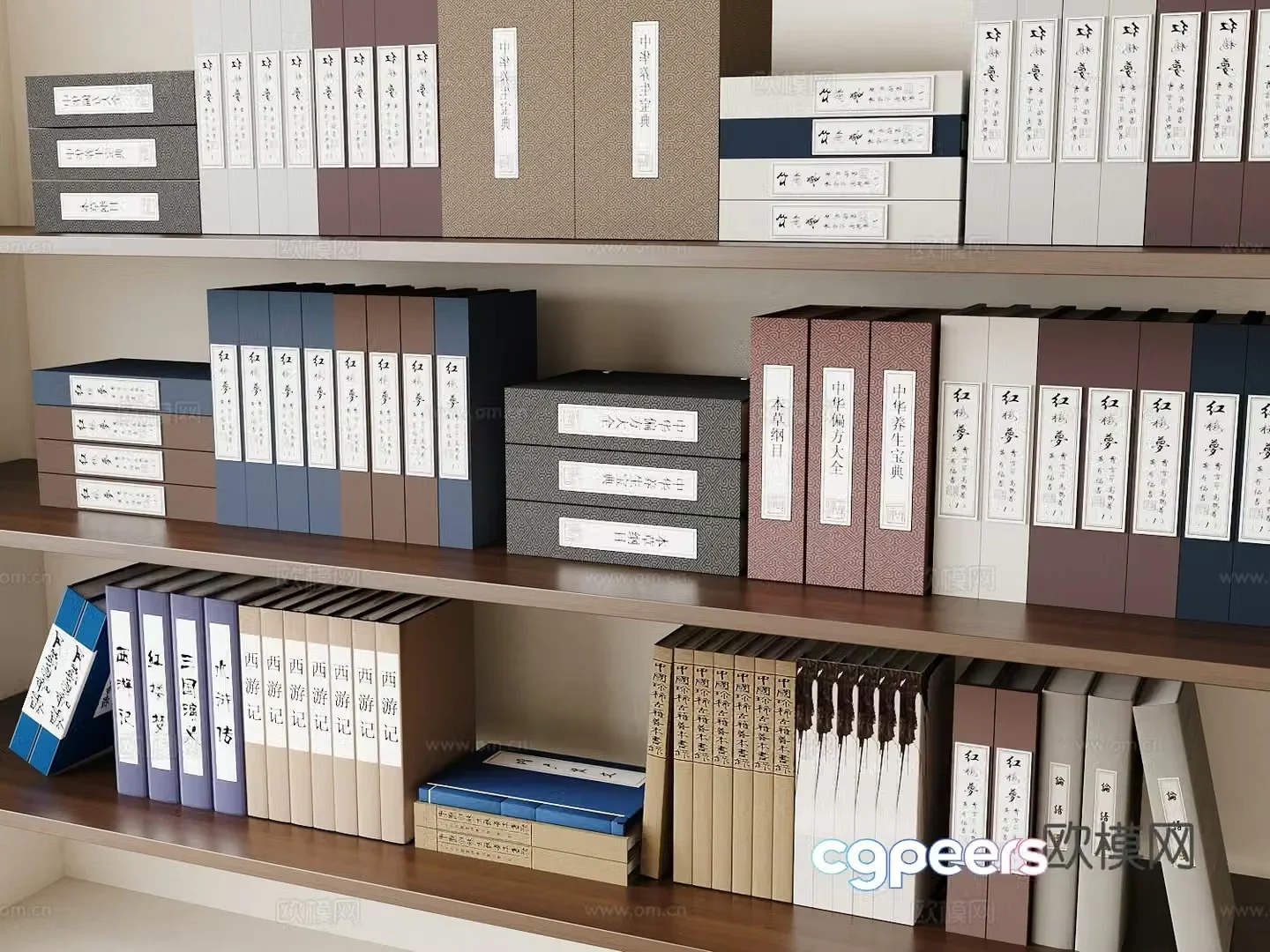 New Chinese books Books Ancient books 3D model