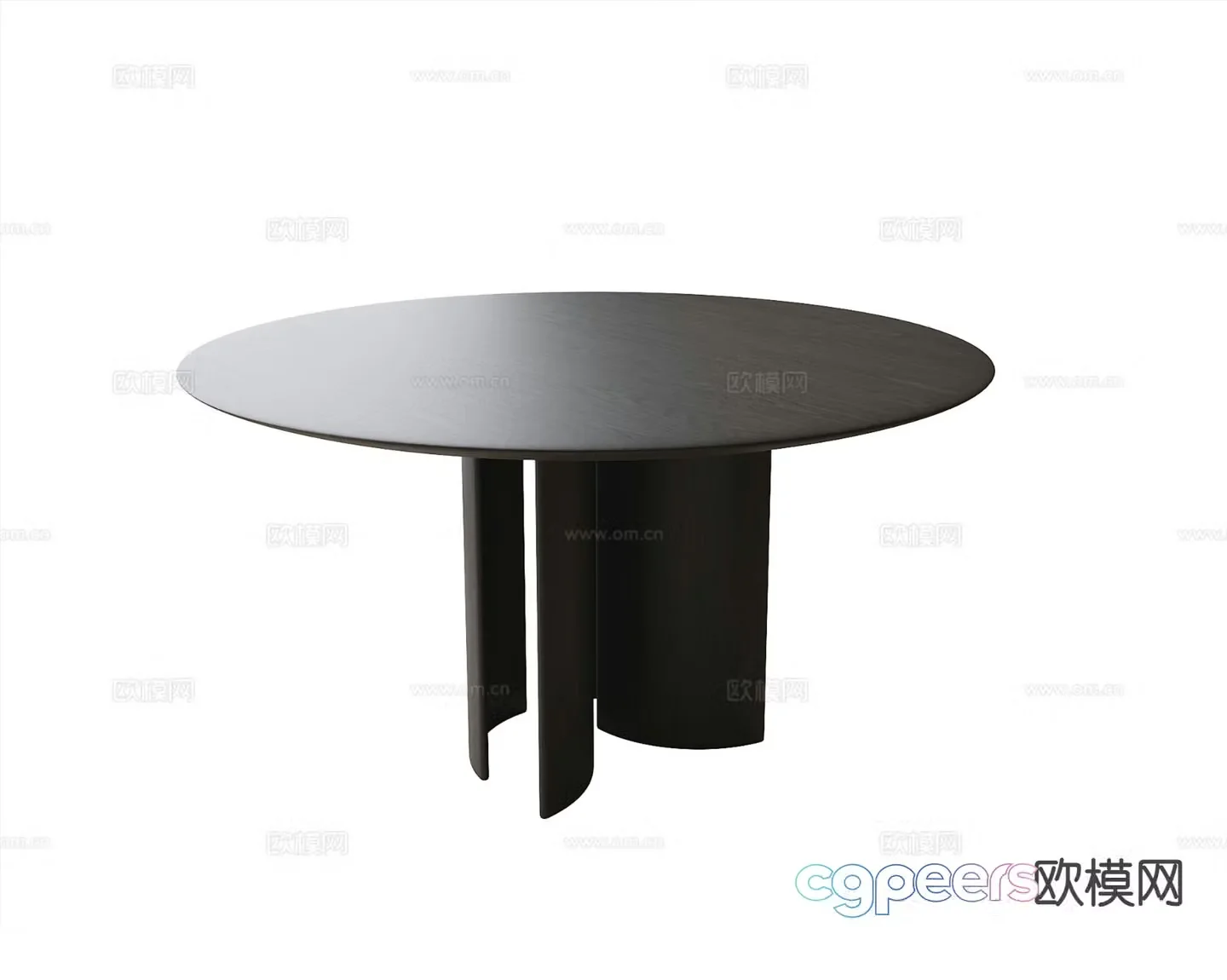 Modern round dining table 3d model