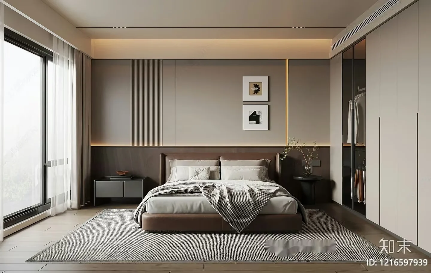 Cozy Modern Bedroom 3D Model – 14793 – VRAY Render