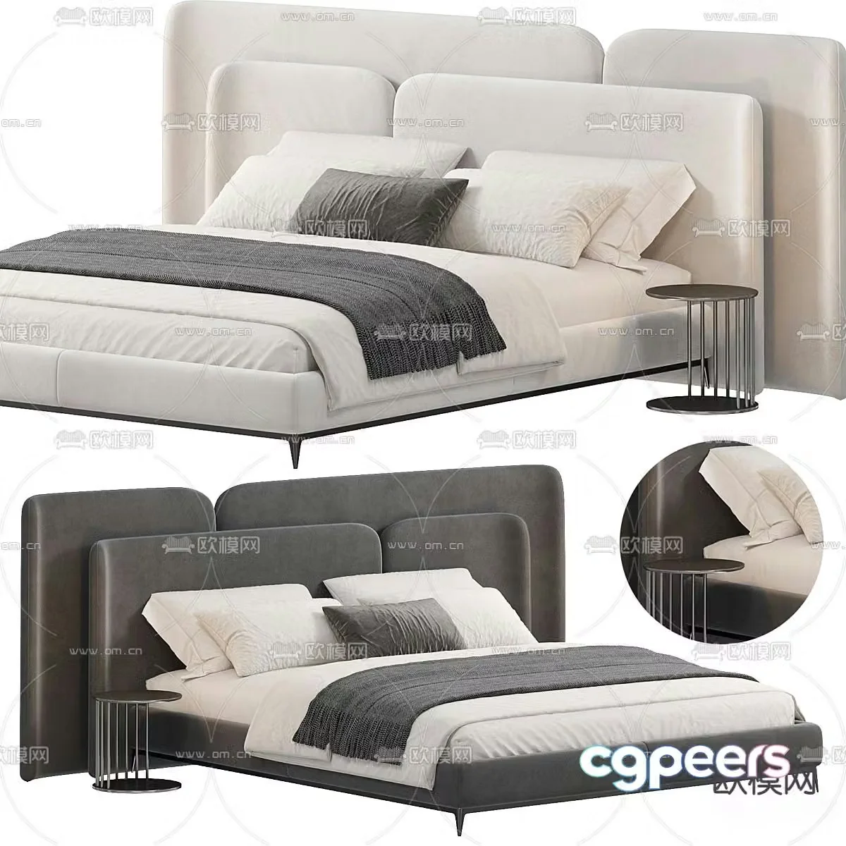 MISSANA modern double bed 3d model