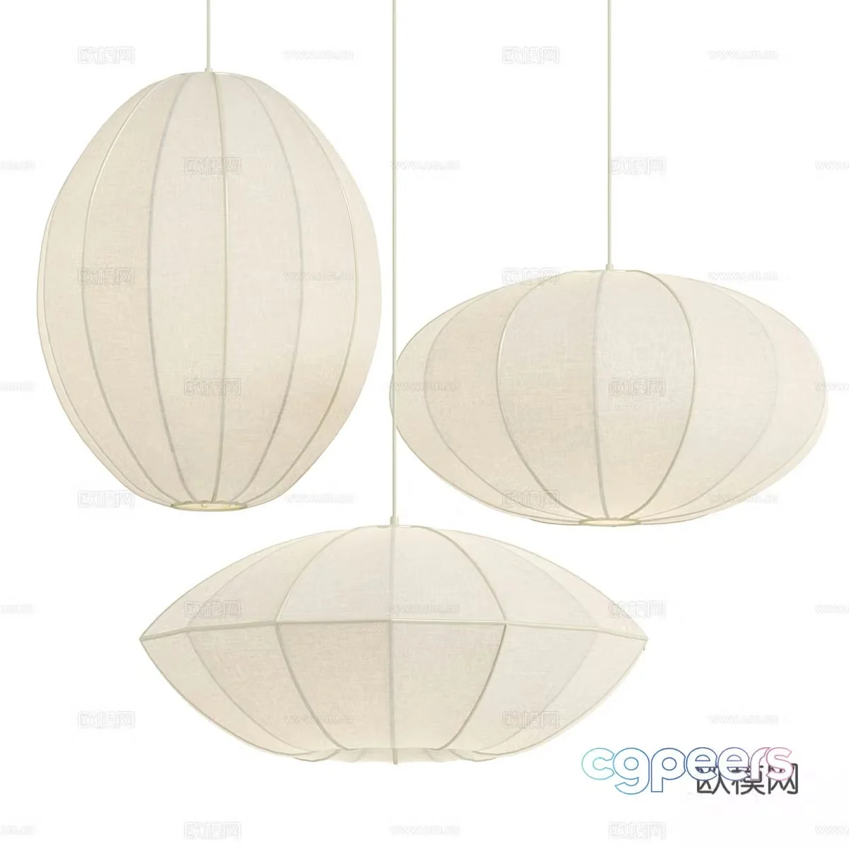 New Chinese style decorative chandelier 3D model
