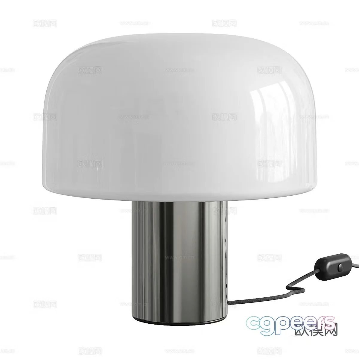 Modern Italian minimalist Flos Bellhop glass table lamp 3d model