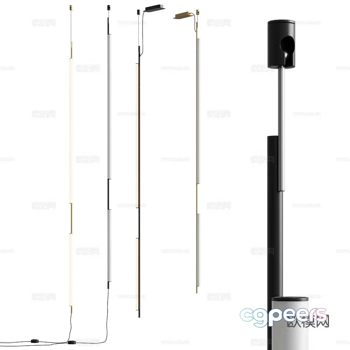 Modern floor lamp hanging lamp 3d model