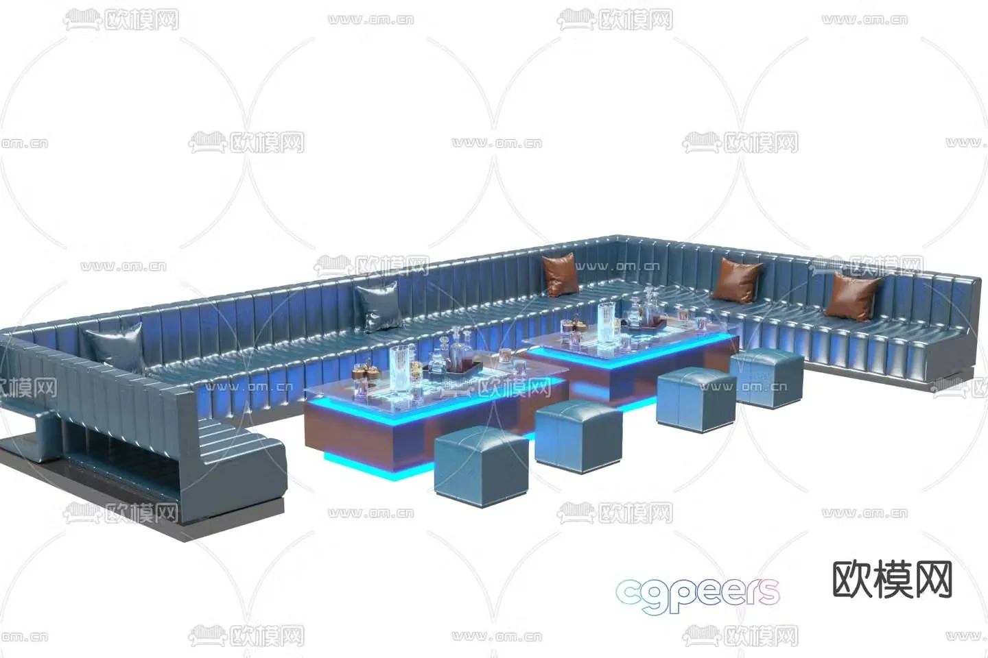 KTV box deck sofa 3D model