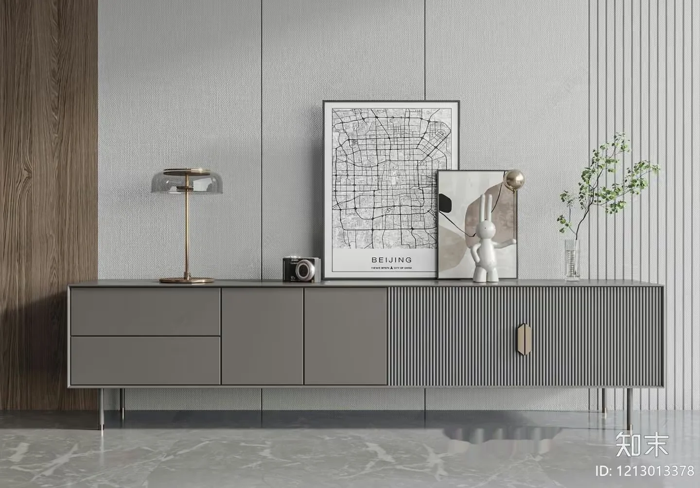 Modern Grey Sideboard 3D Model – 15241 – VRAY Render
