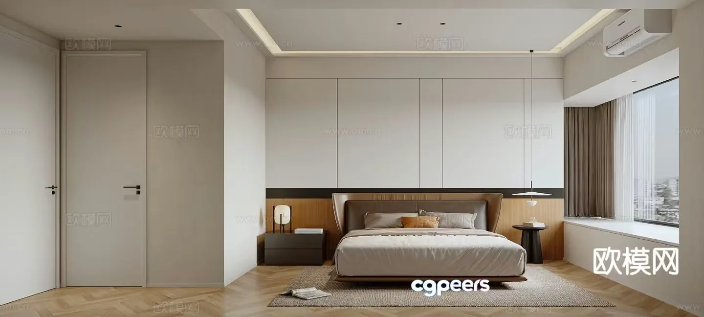 Modern bedroom master bedroom 3d model