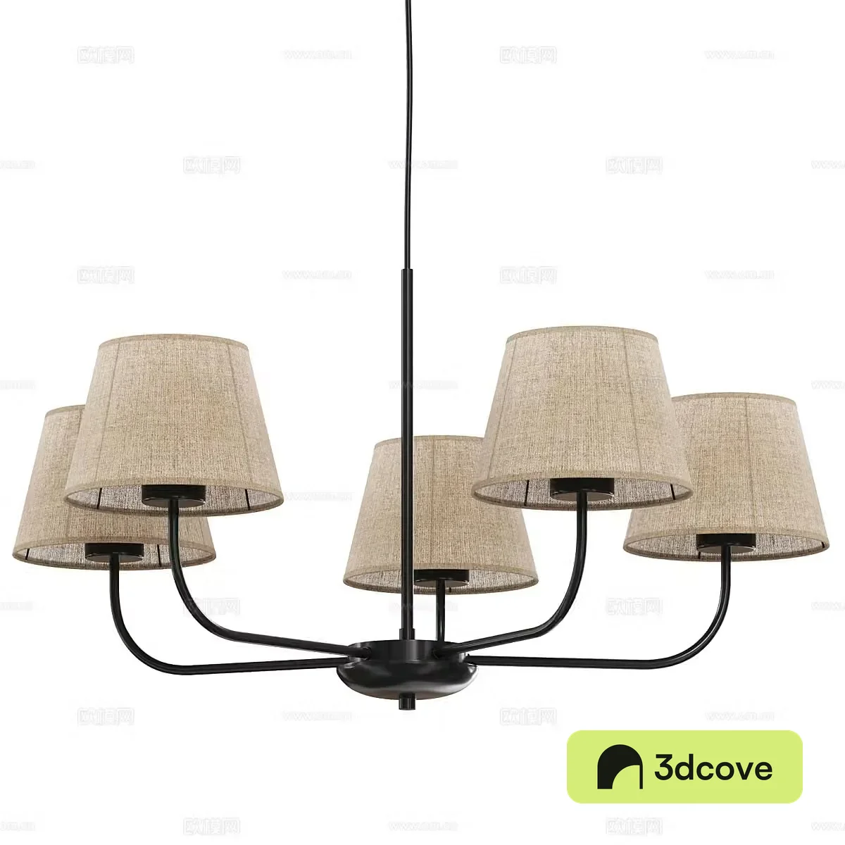 Wasabi Chandelier Paper Chandelier Multi-head Chandelier Medium Chandelier Hotel Chandelier Restaurant Chandelier 3D Model