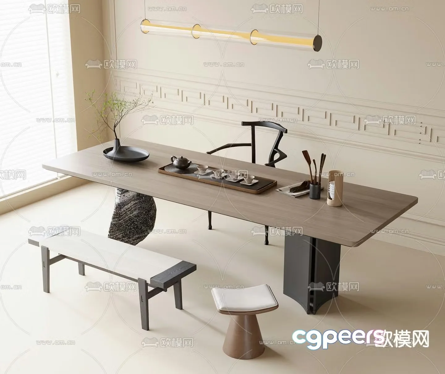 Modern tea table tea table 3d model