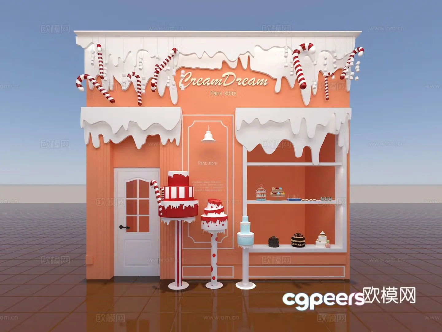 Dessert Shop Cake Candy Candy Marshmallow Dessert 3D Model