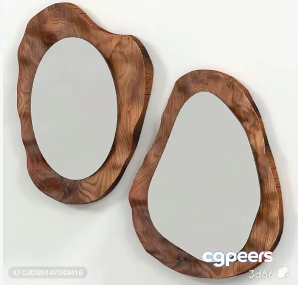 Wooden Wall Mirrors 3D Model – 18338 – VRAY Render