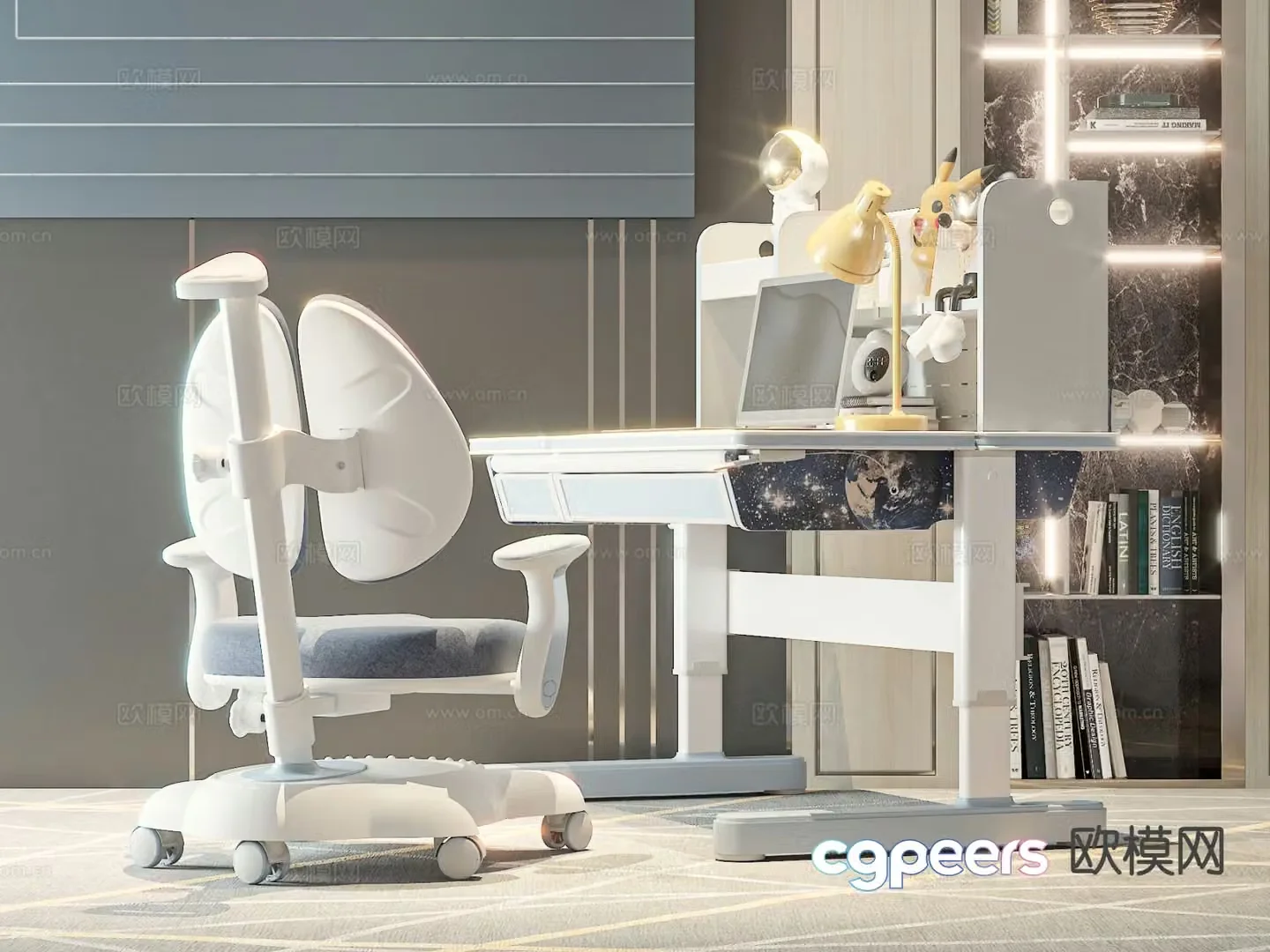 Children’s desk study table 3d model
