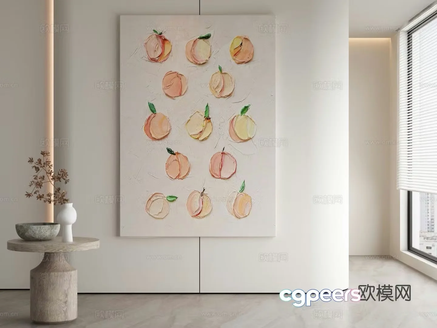 Modern texture painting decorative painting 3d model