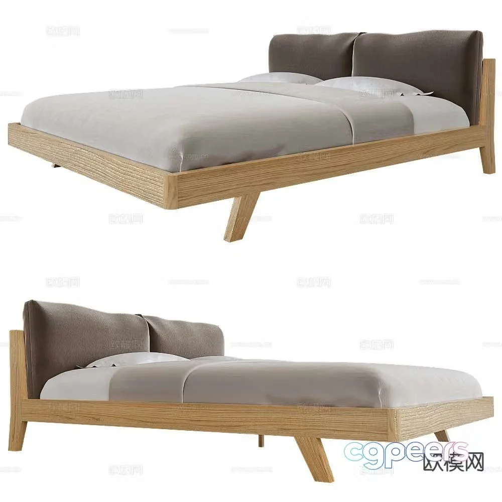 Partisan double bed 3d model