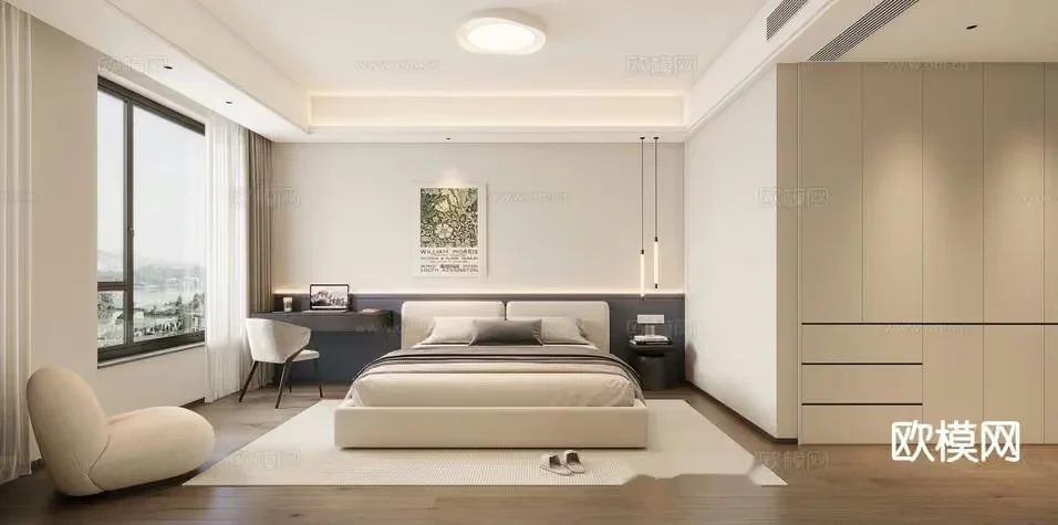 Cozy Bedroom 3D Model – 12855 – CORONA Render