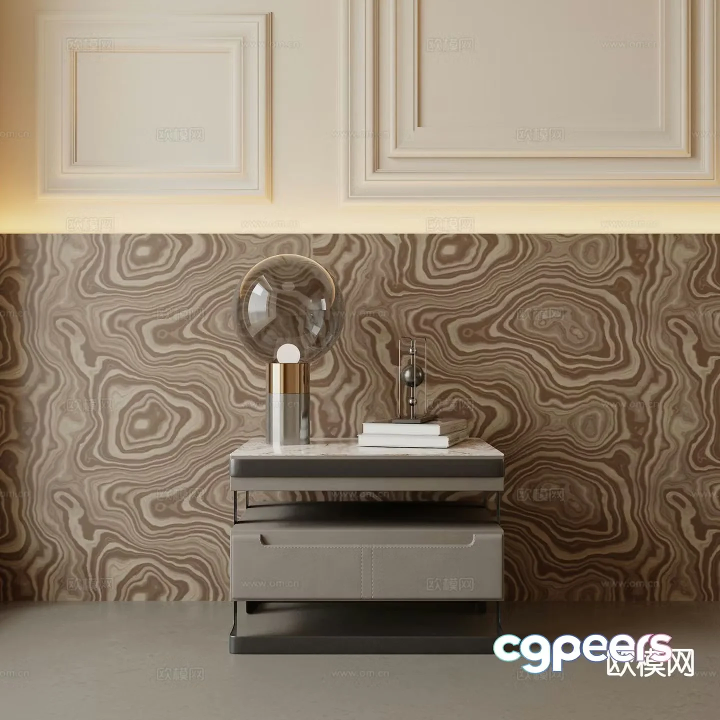 Modern bedside table 3d model