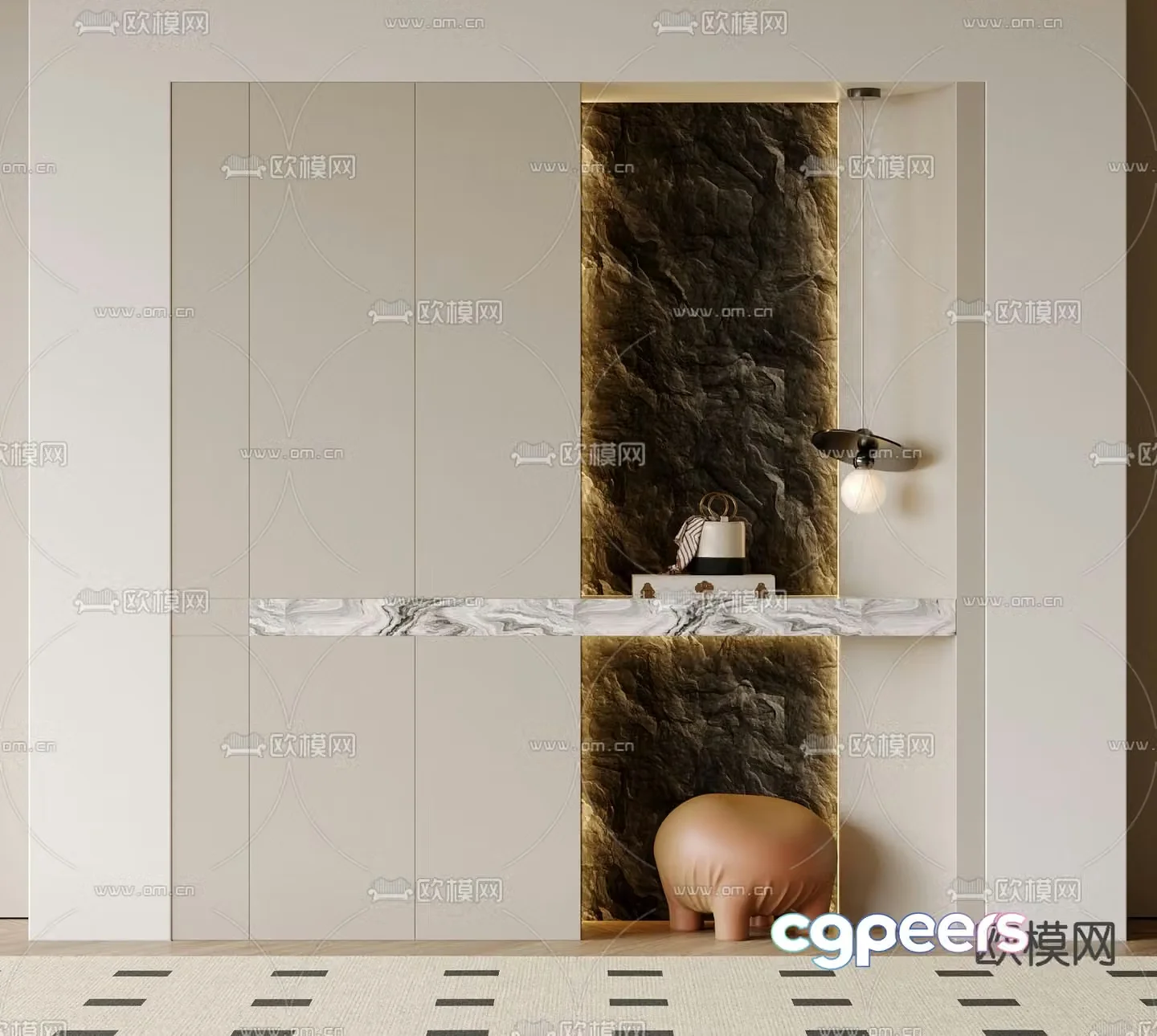 Entrance shoe cabinet 3D model
