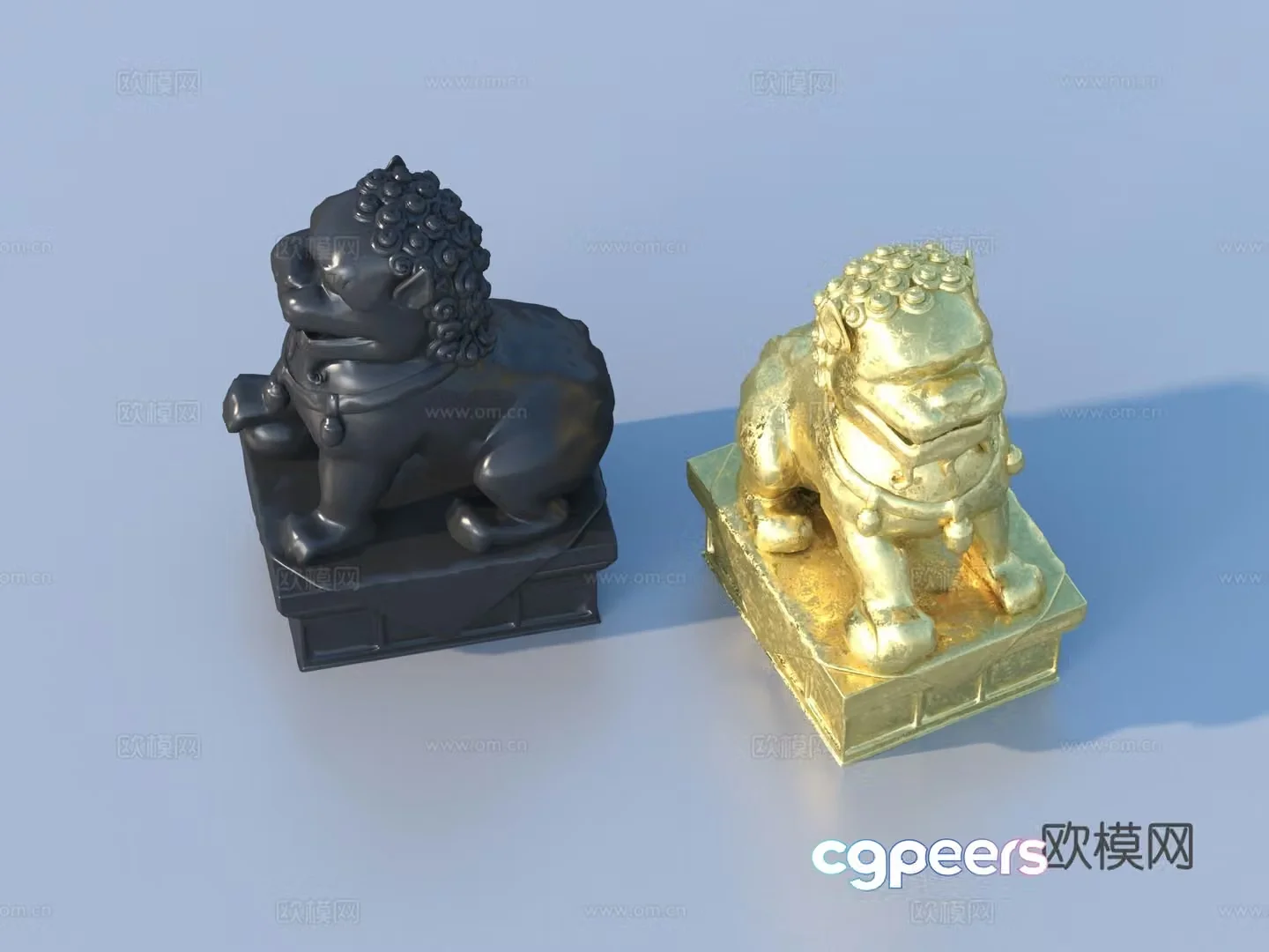 Lion Qilin Divine Beast Stone Lion 3D Model