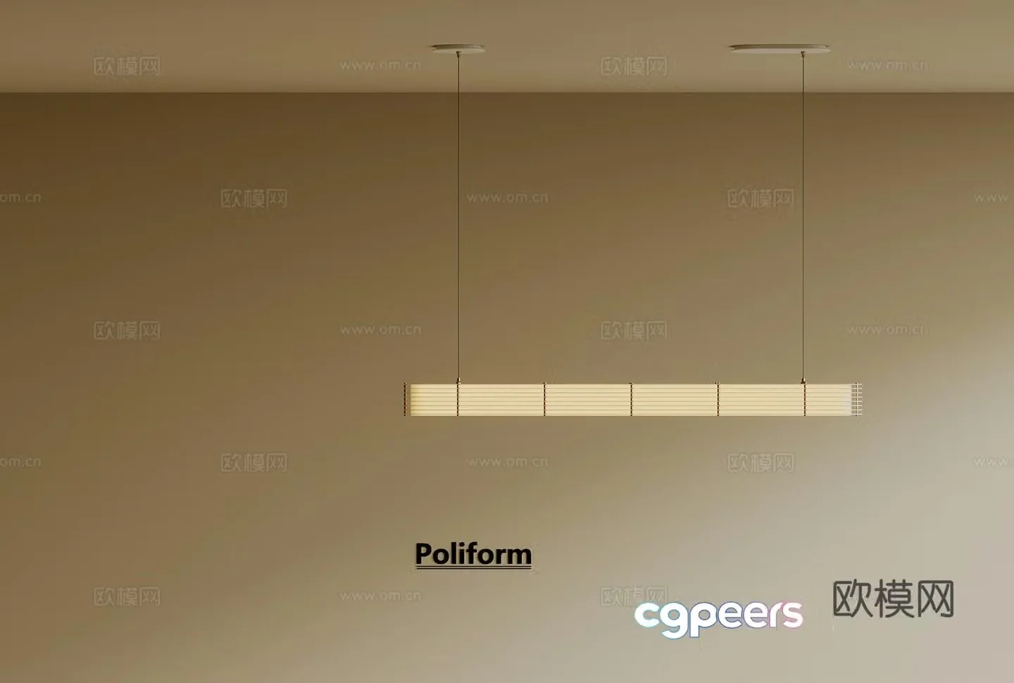 Modern Chandelier Long Strip Chandelier 3d Model