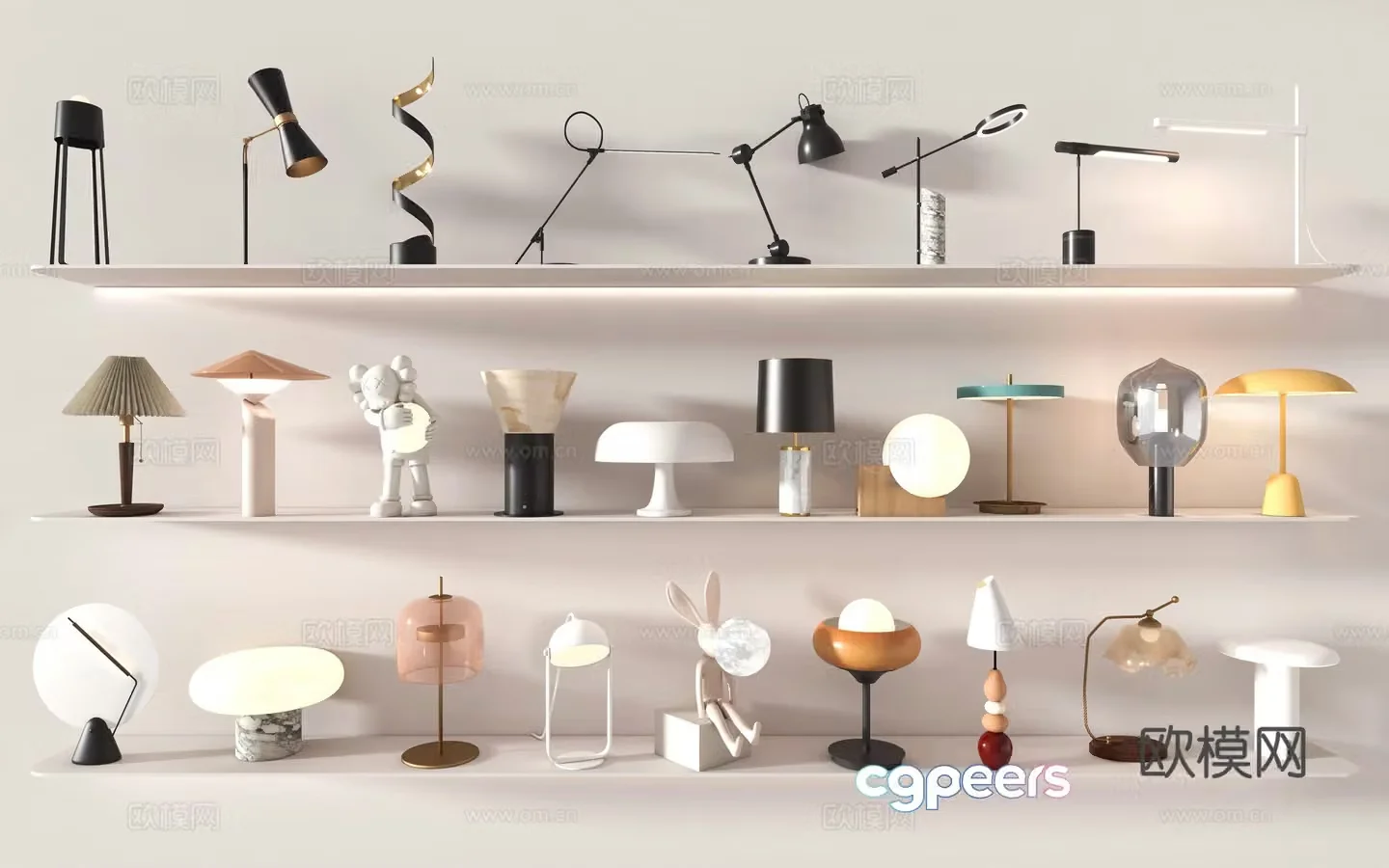 Modern desk lamp Bedside desk lamp 3d model