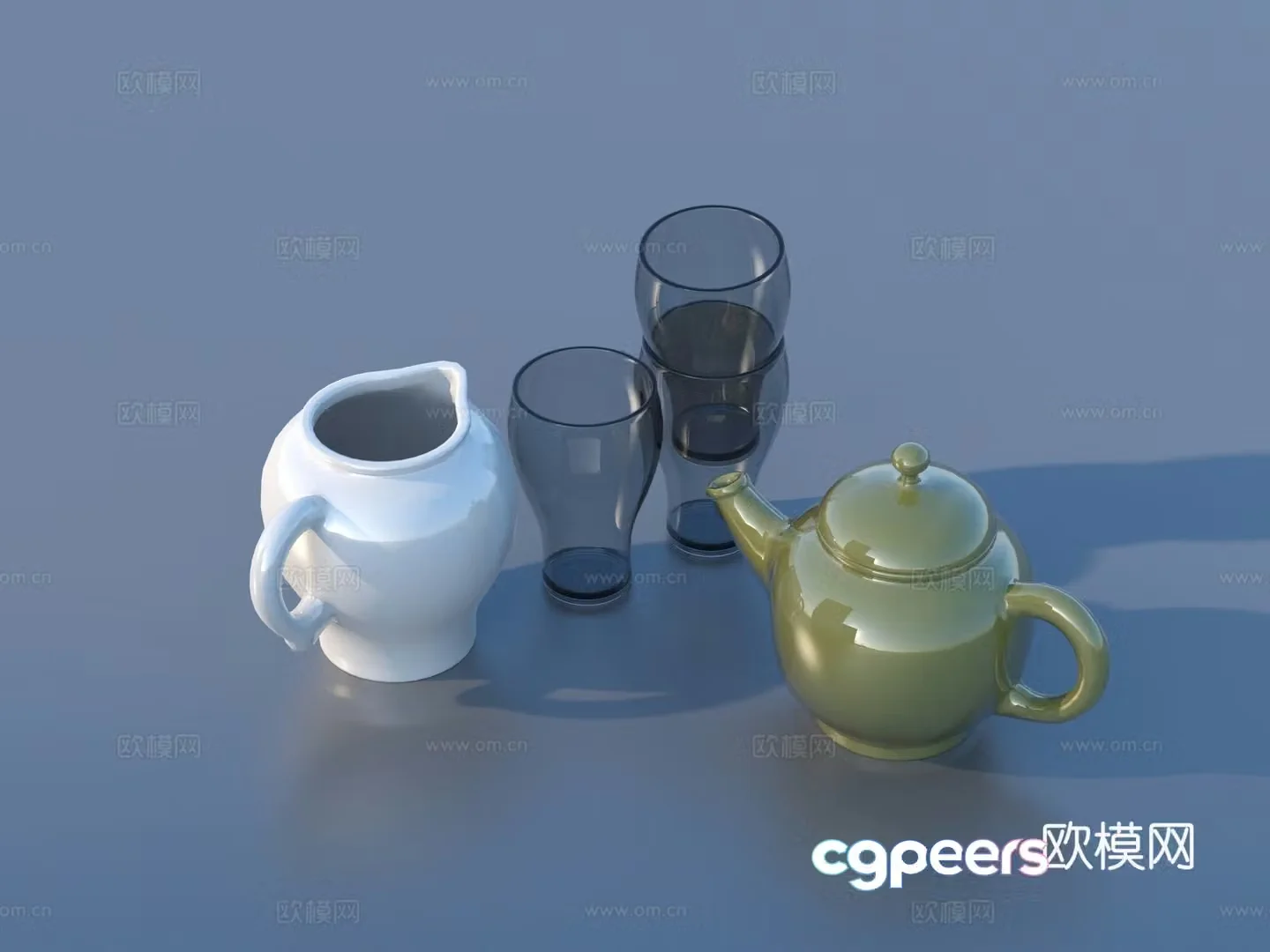 Cup Teapot Glass Cup Tea Set 3D Model