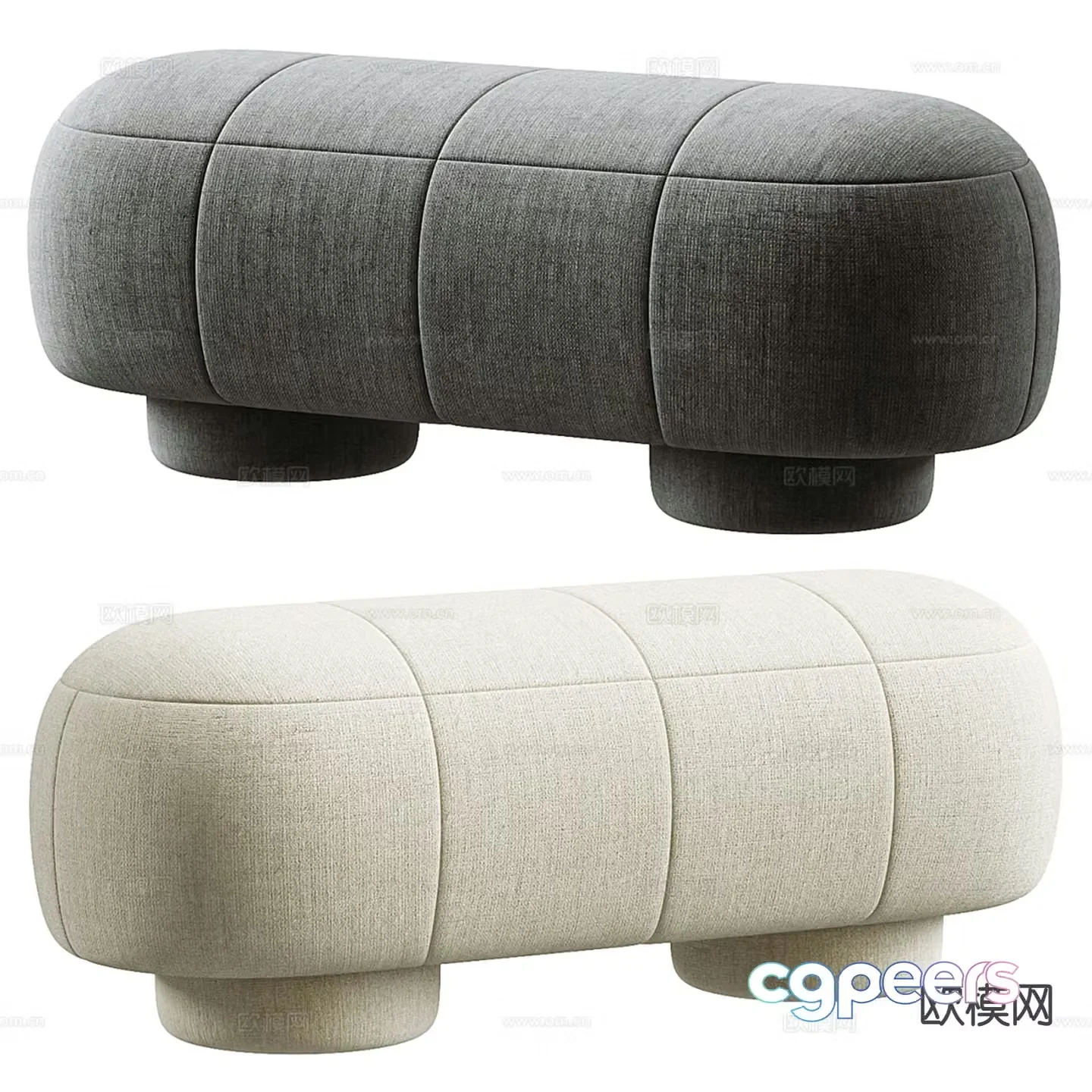 Italian bench sofa stool low stool bed end stool 3D model