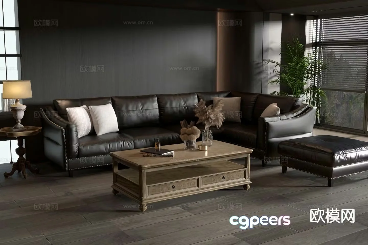 American modular sofa 3d model