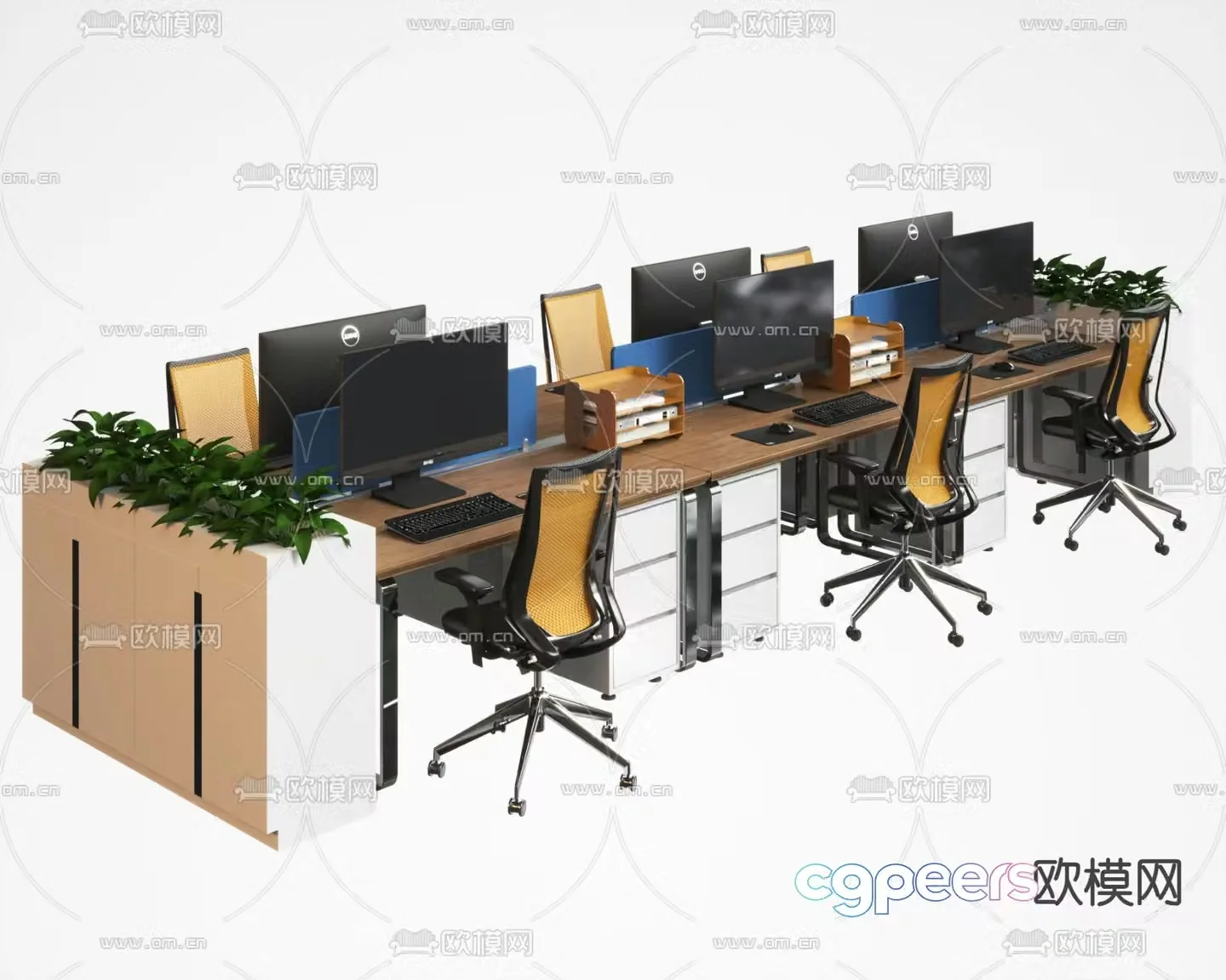 Card space desk workstation 3D model