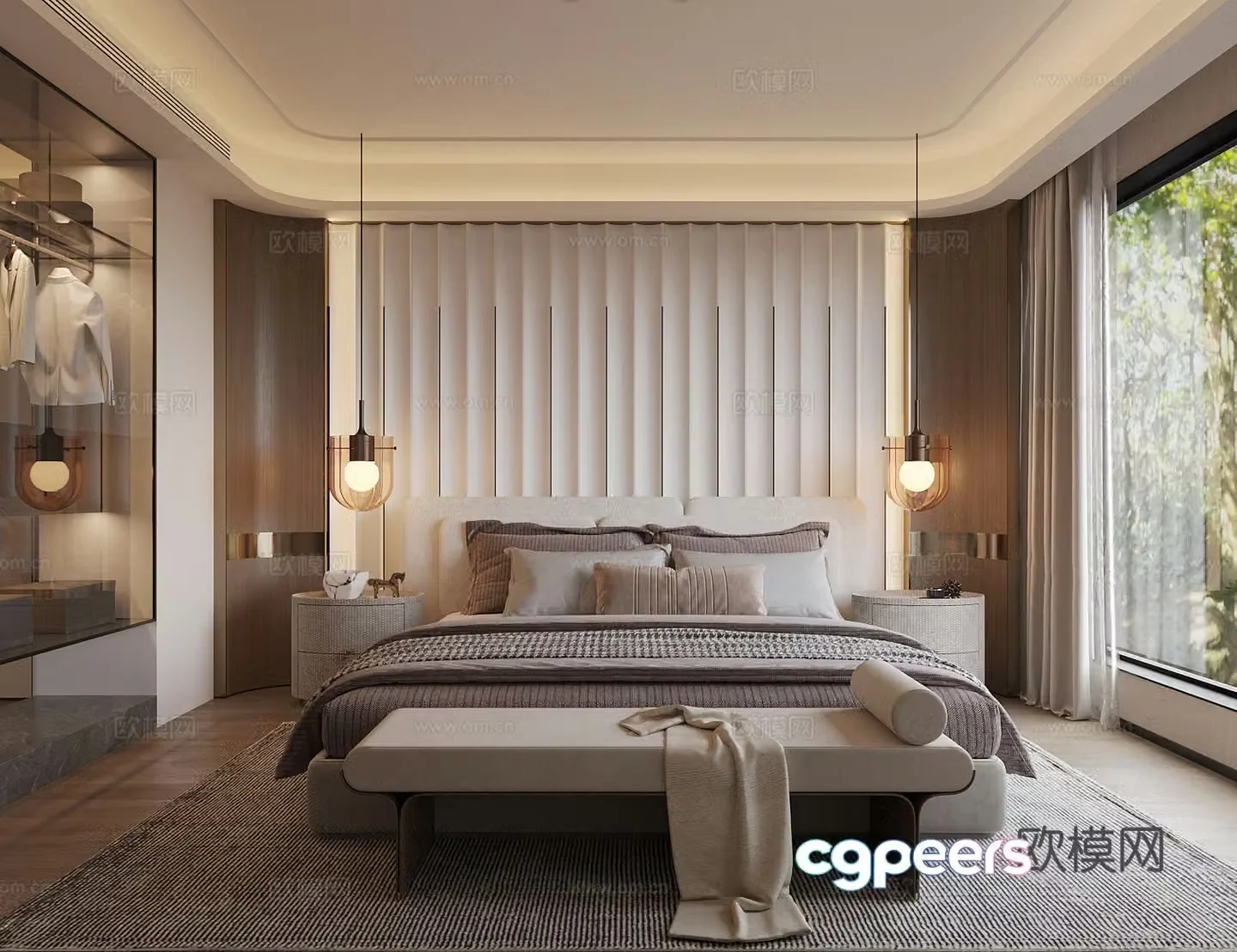 New Chinese style bedroom master bedroom 3D model