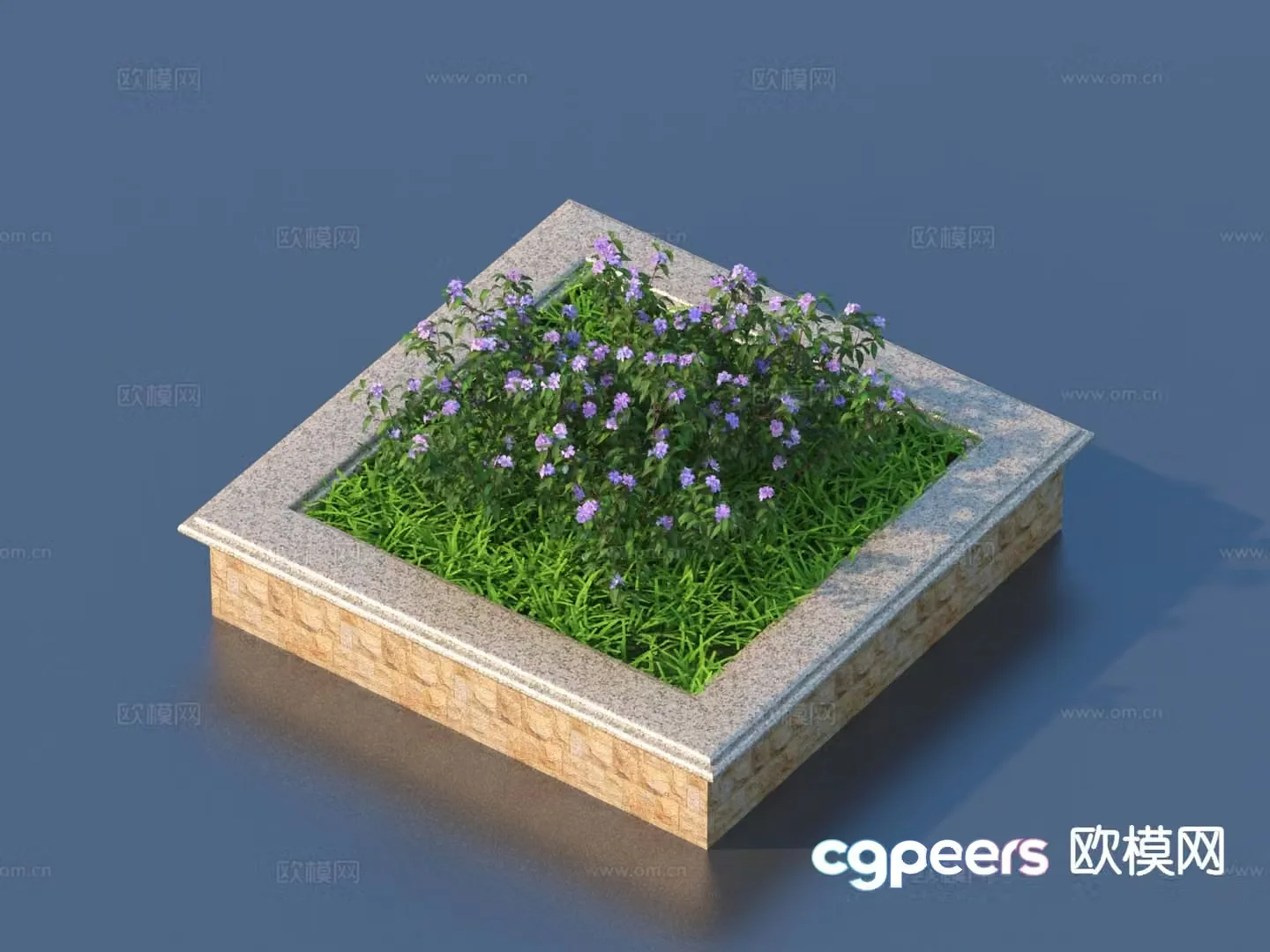 Flower pond flower bed seat landscape sketch 3d model