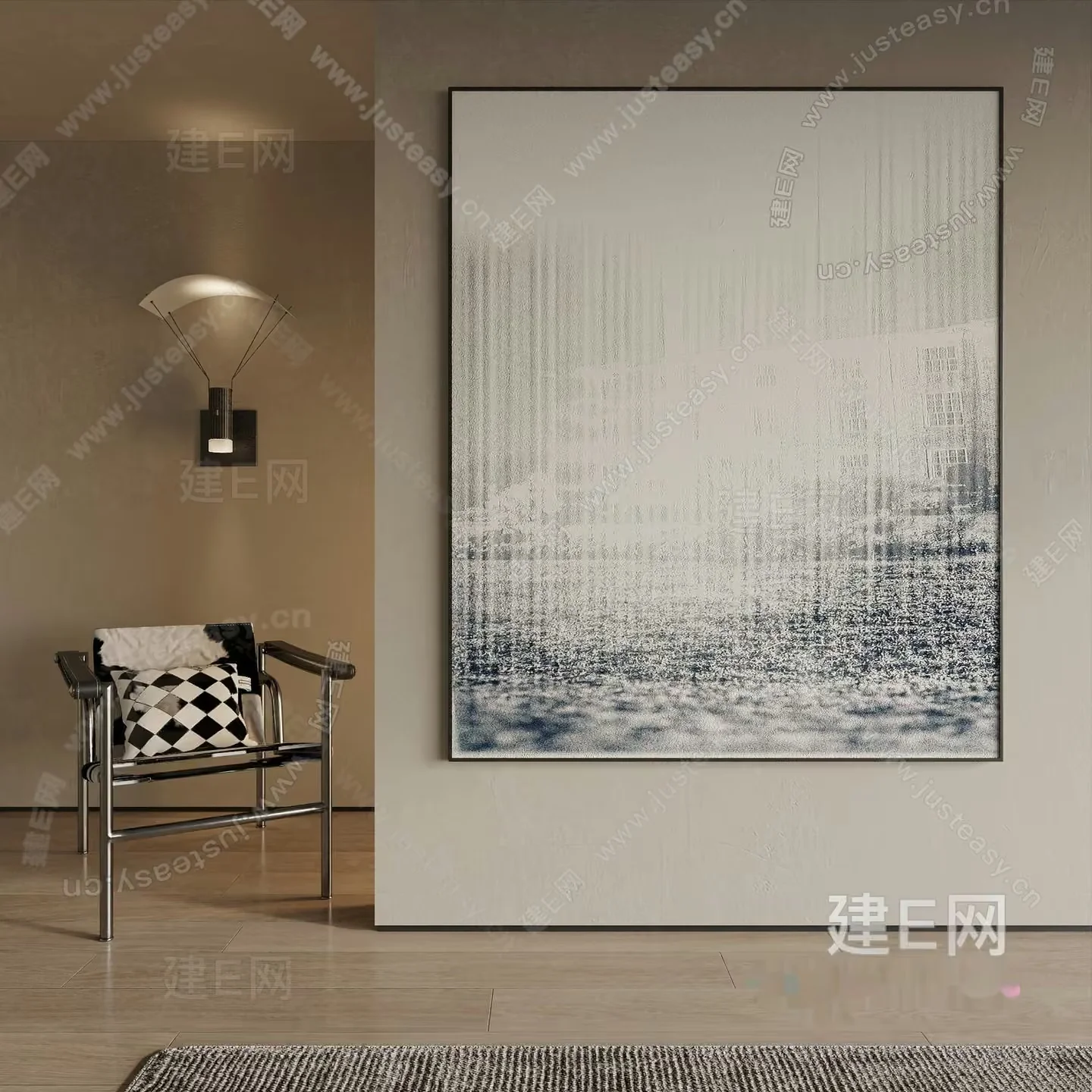 A Large Framed Abstract Painting 3D Model – 13343 – VRAY Render