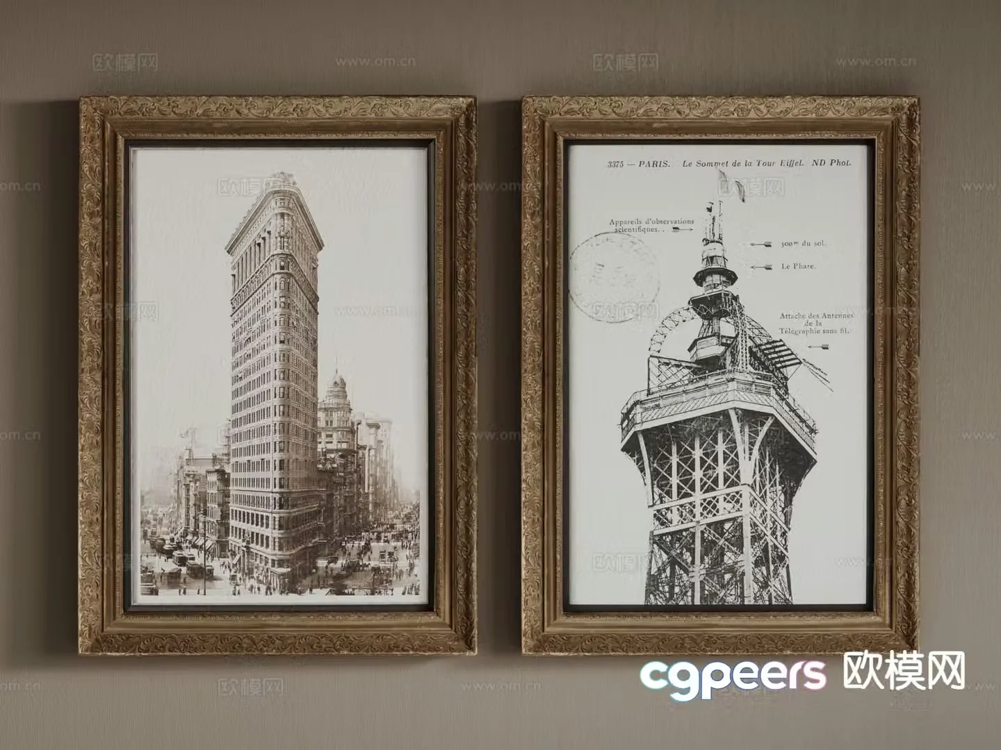 European decorative painting frame painting architectural painting hanging painting 3D model