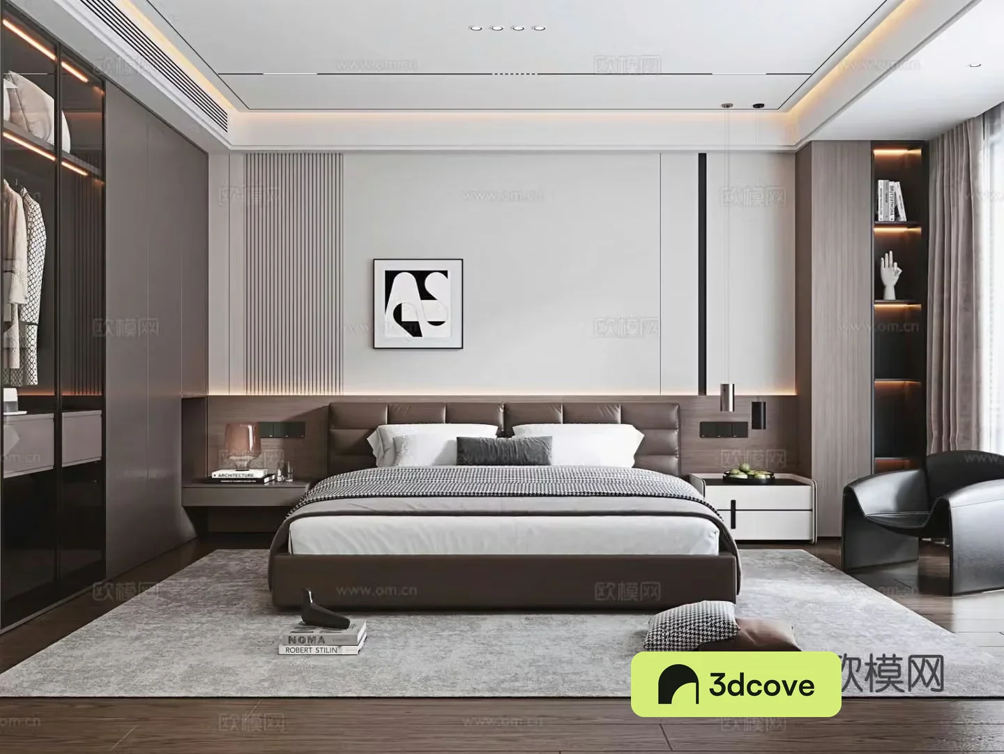 Italian light luxury bedroom master bedroom