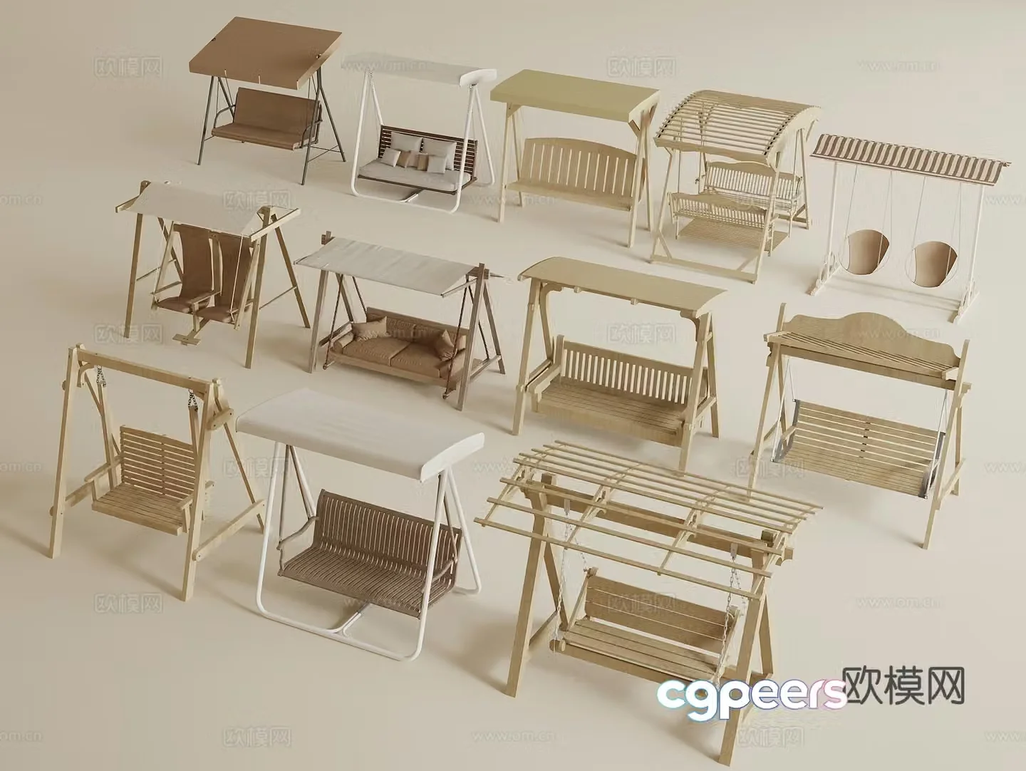 Modern swing chairs Garden swing chairs Outdoor swing chairs Hanging chairs 3d model